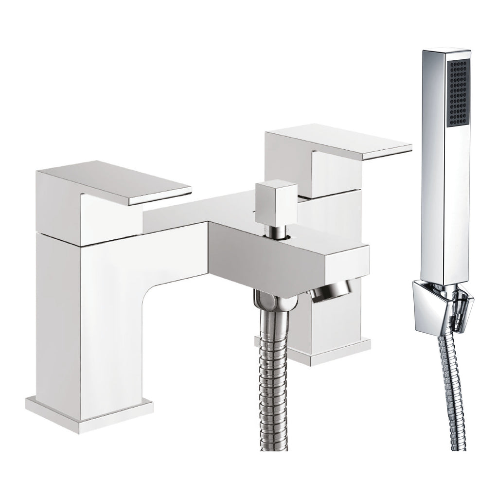 Scudo Lanza Bath Shower Mixer Tap With Shower Kit And Wall Bracket - Chrome
