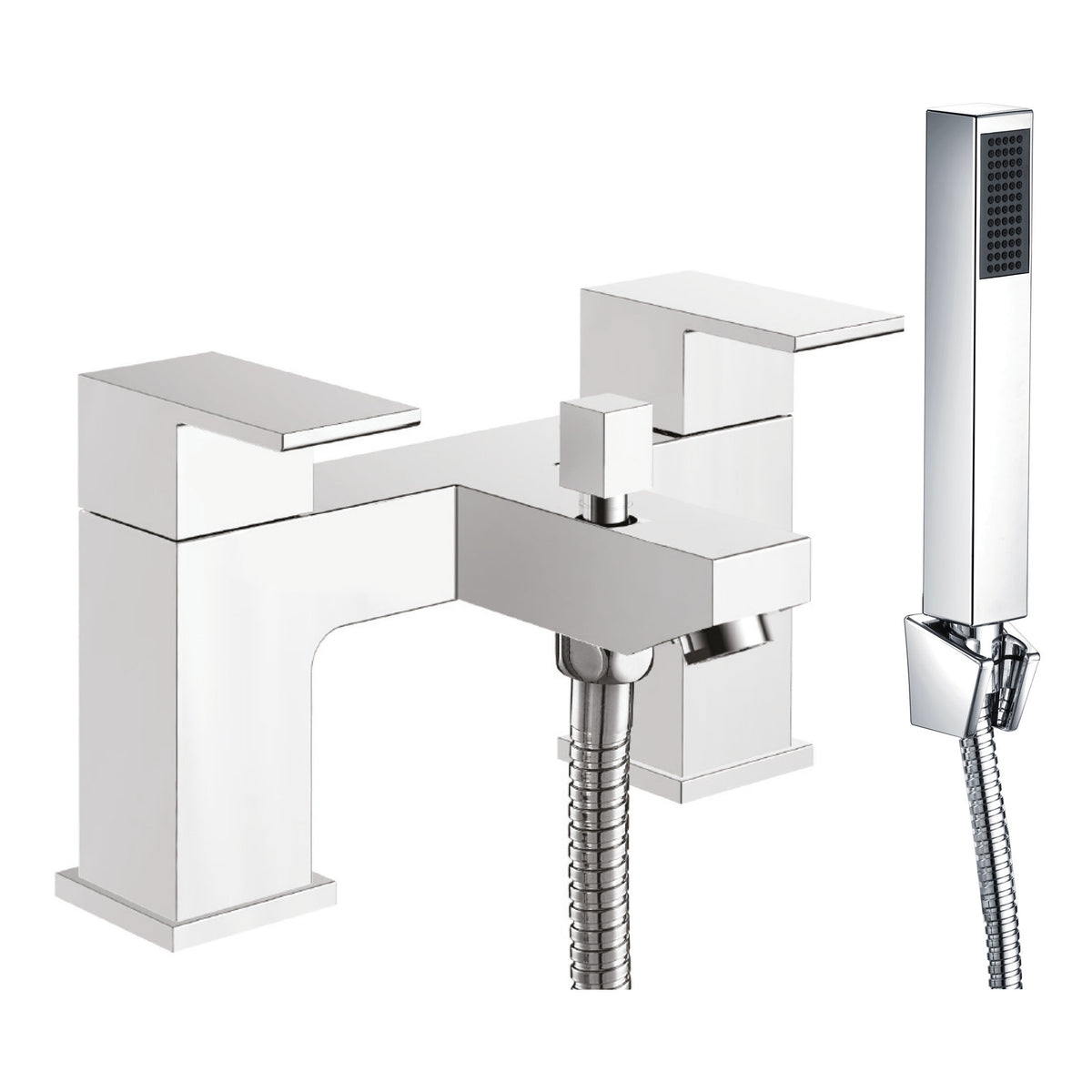 Scudo Lanza Bath Shower Mixer Tap With Shower Kit And Wall Bracket - Chrome