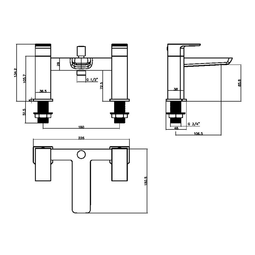 Scudo Muro Bath Shower Mixer Tap
