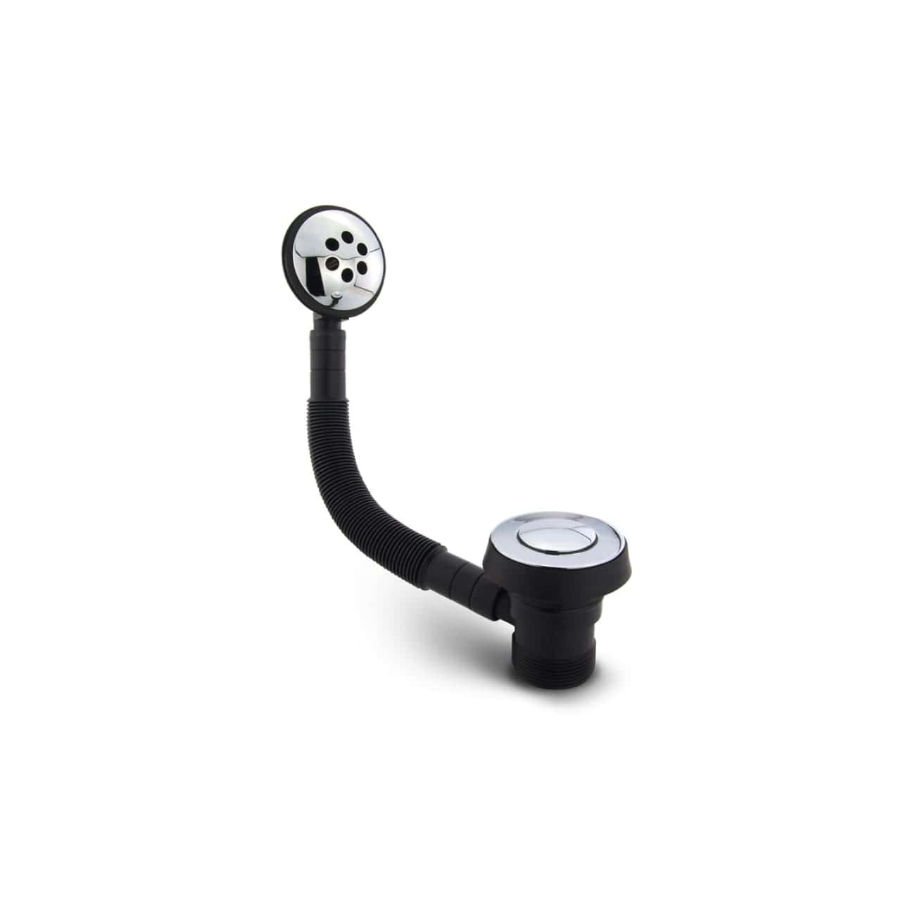 Flexible shower drain with adjustable height, chrome finish, and anti-odour design for modern bathroom bathrooms, ensuring hygiene and convenience.