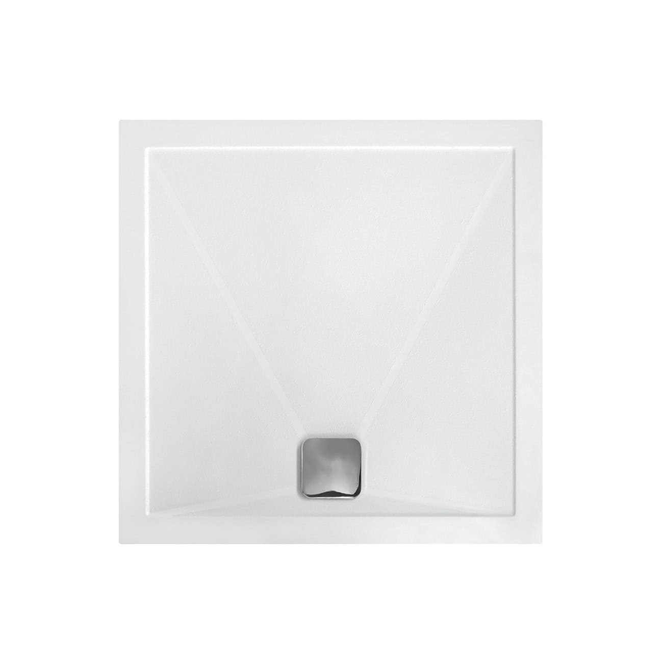 Bright white shower drain grate with square design, ideal for modern bathroom renovations; made from durable materials for long-lasting performance.