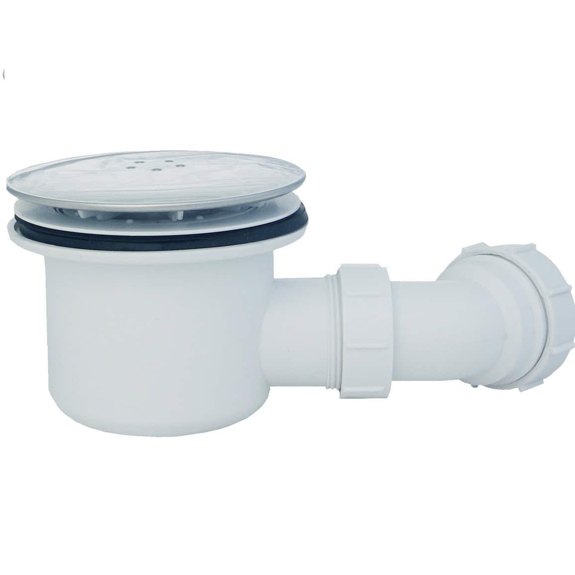 Overflow drain assembly for bathroom sinks and toilets, durable plastic construction, easy to install, essential plumbing component for effective water drainage.