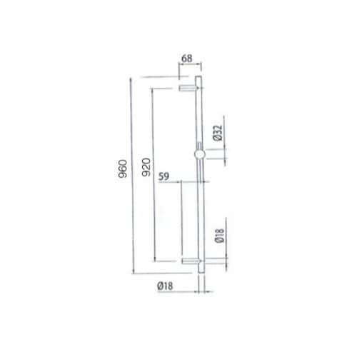 Chrome shower rail with adjustable height and modern design, perfect for contemporary bathroom upgrades.