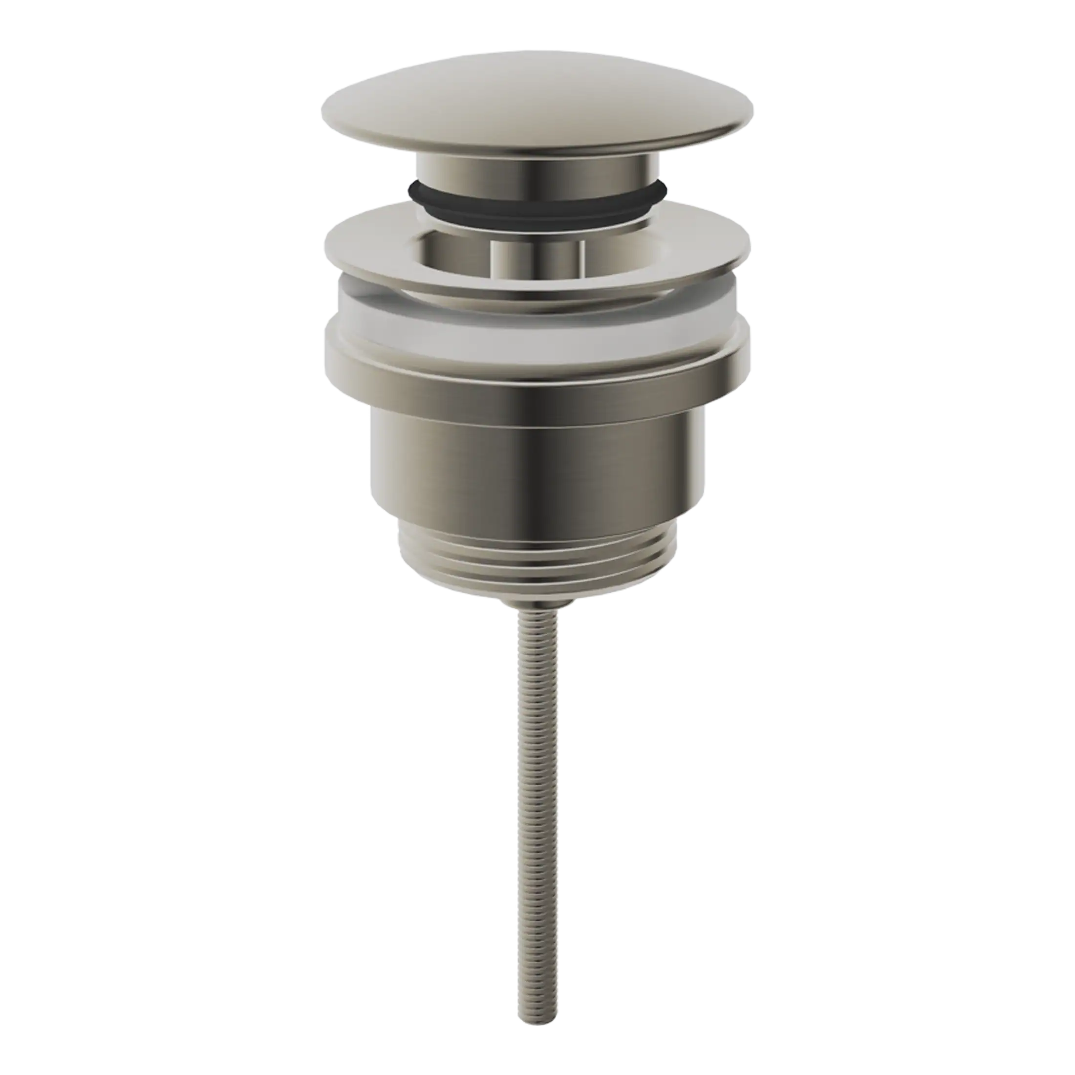 Stainless steel bathroom click clack basin waste with overflow and flexible pipe, ideal for modern bathroom sink drainage solutions.