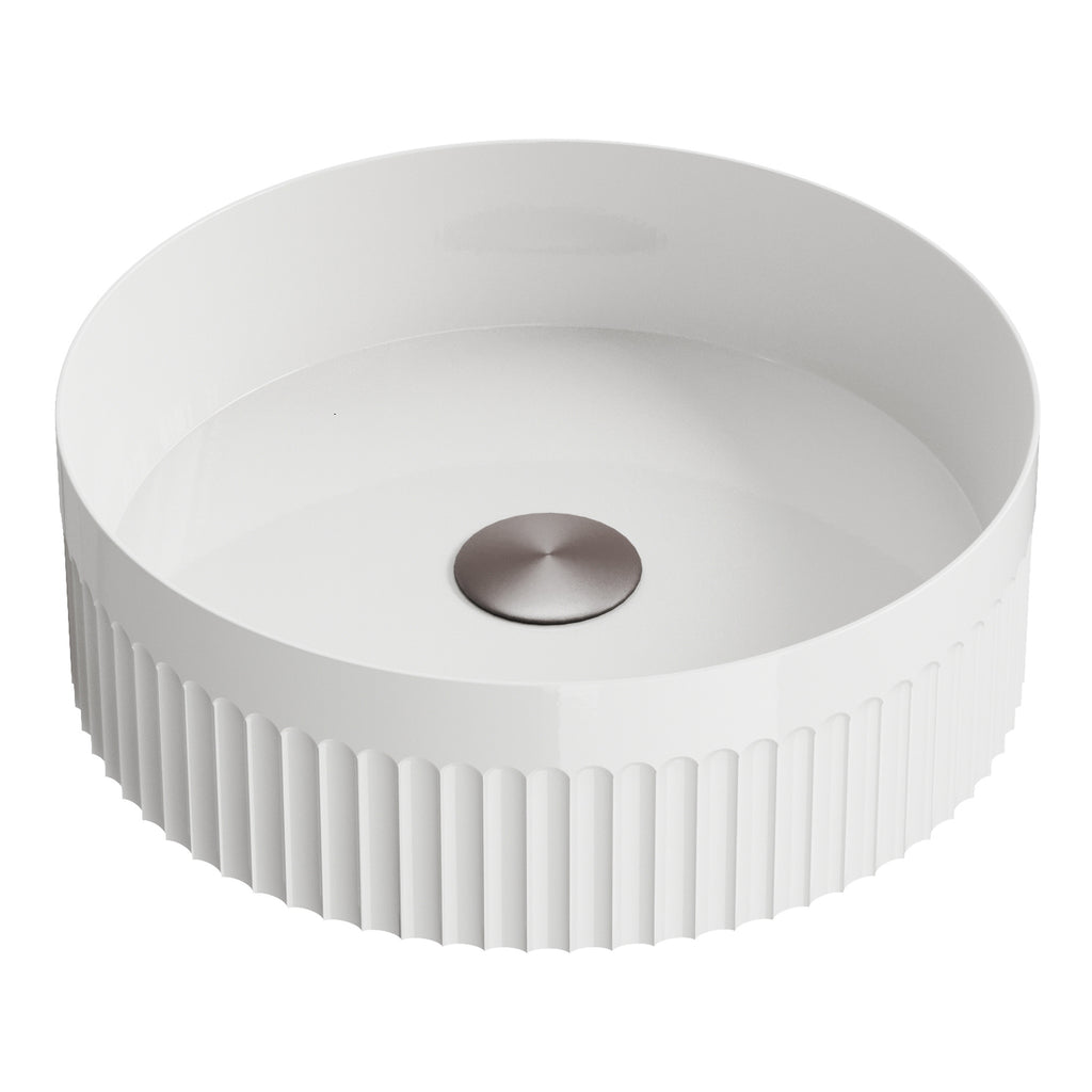 Scudo Fluted 360mm Round Countertop Basin