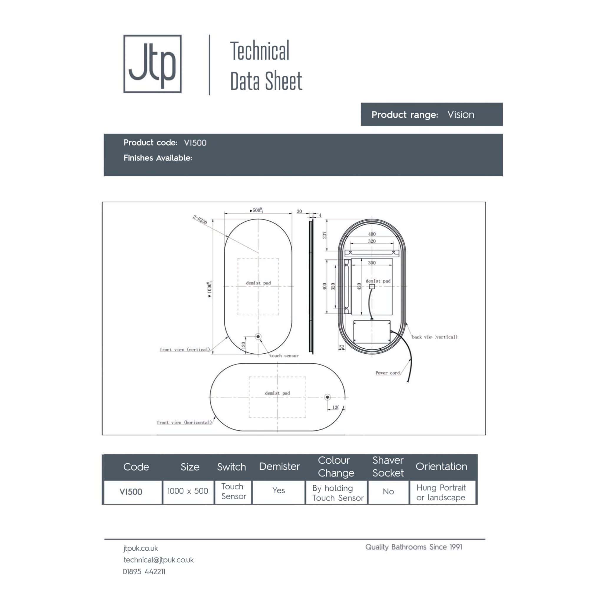 Highly detailed technical diagram of Bubly Bathrooms' vision product, showcasing dimensions, switch options, and installation guidelines for modern bathroom aesthetics and functionality.