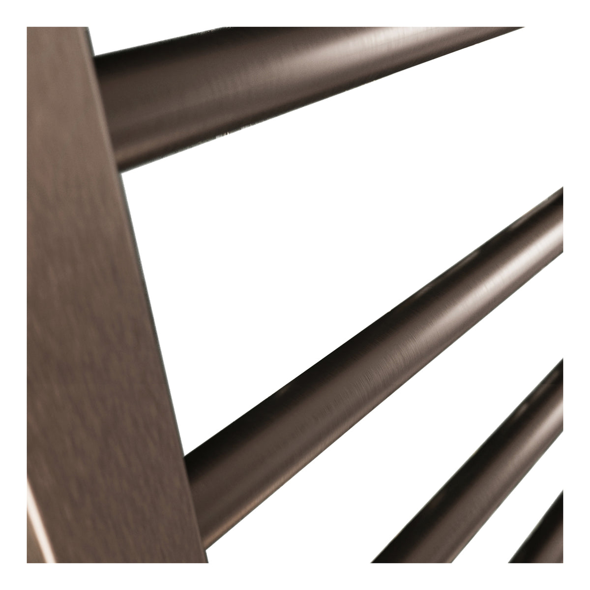 Scudo Vibe Vertical Designer Heated Towel Rail - Brushed Bronze bar close-up