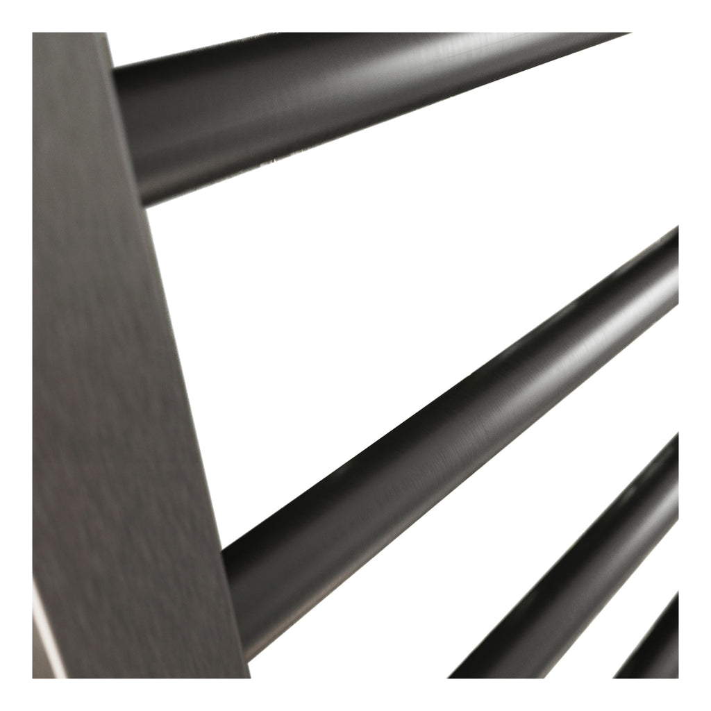 Scudo Vibe Vertical Designer Heated Towel Rail - Gunmetal bar close-up