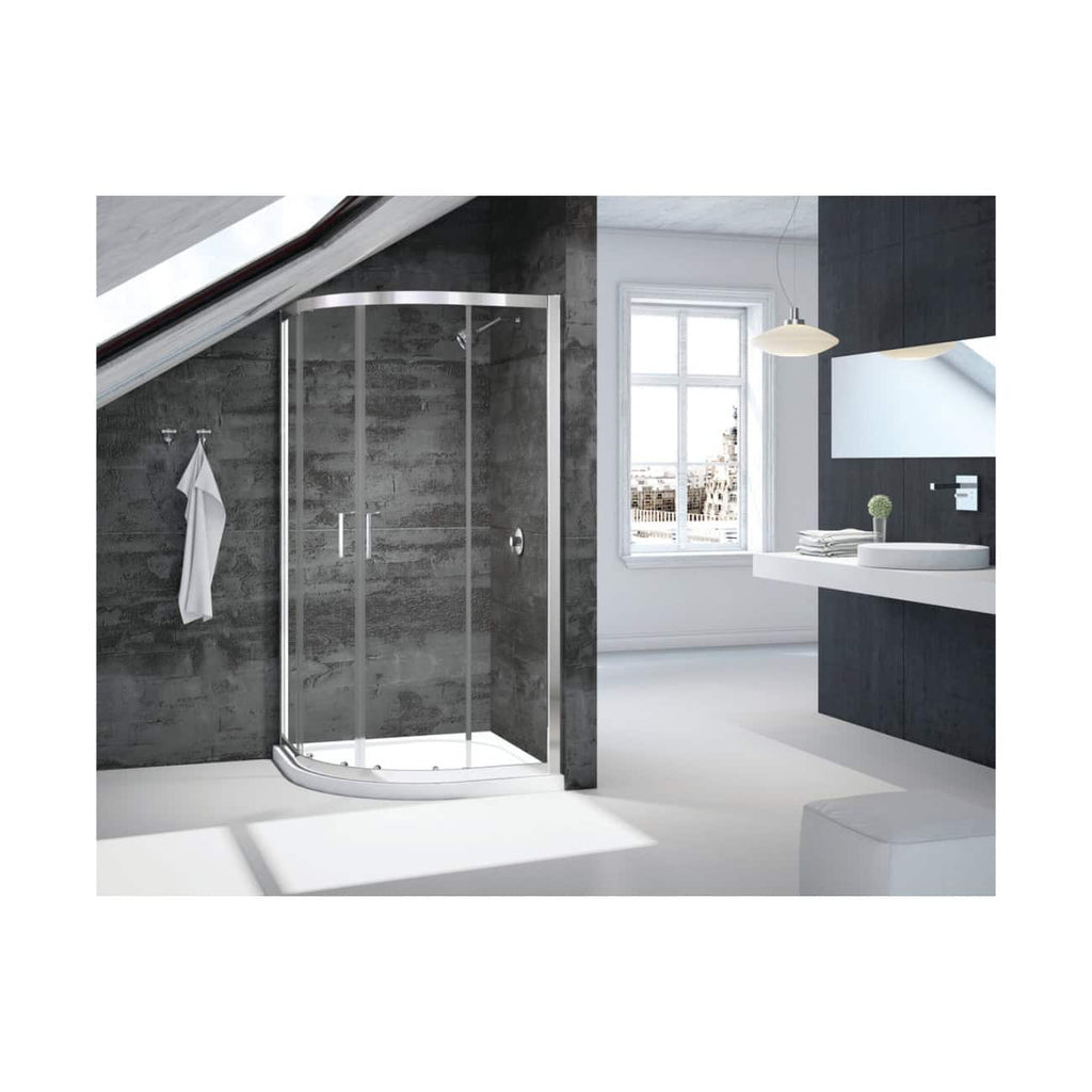 Merysa Vivid Boost Loft 2 Door Quadrant Shower Enclosure - 6mm Glass - Polished Silver