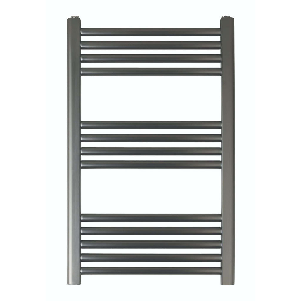 Modern stainless steel towel radiator for bathrooms, designed for efficient heating and contemporary style in bathroom spaces. Durable and sleek, perfect for warming and drying towels.