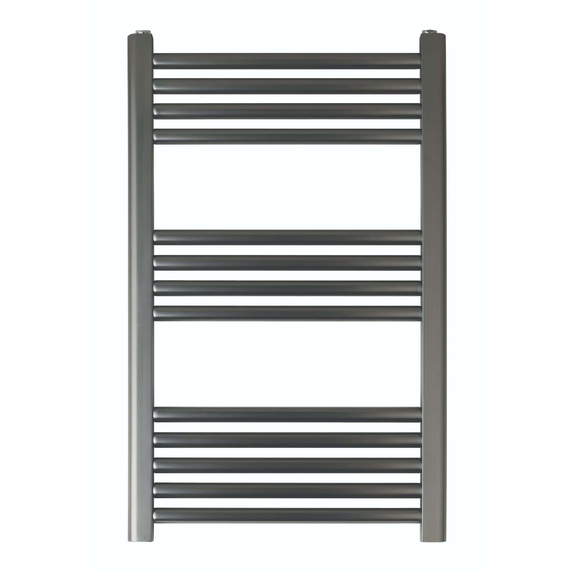 Modern stainless steel towel radiator for bathrooms, designed for efficient heating and contemporary style in bathroom spaces. Durable and sleek, perfect for warming and drying towels.