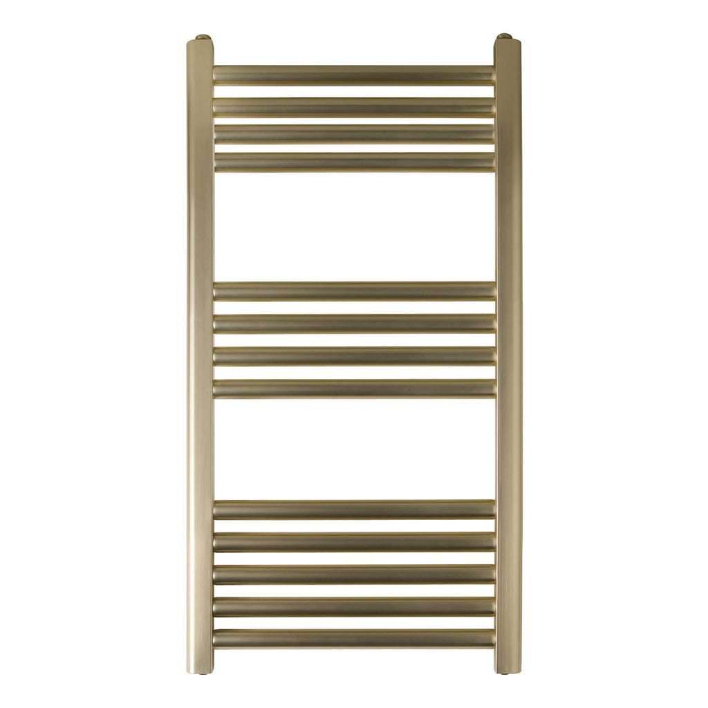 Sleek gold towel radiator for modern bathrooms, providing efficient heat and towel drying solutions with stylish design. Perfect for enhancing bathroom comfort and aesthetics.