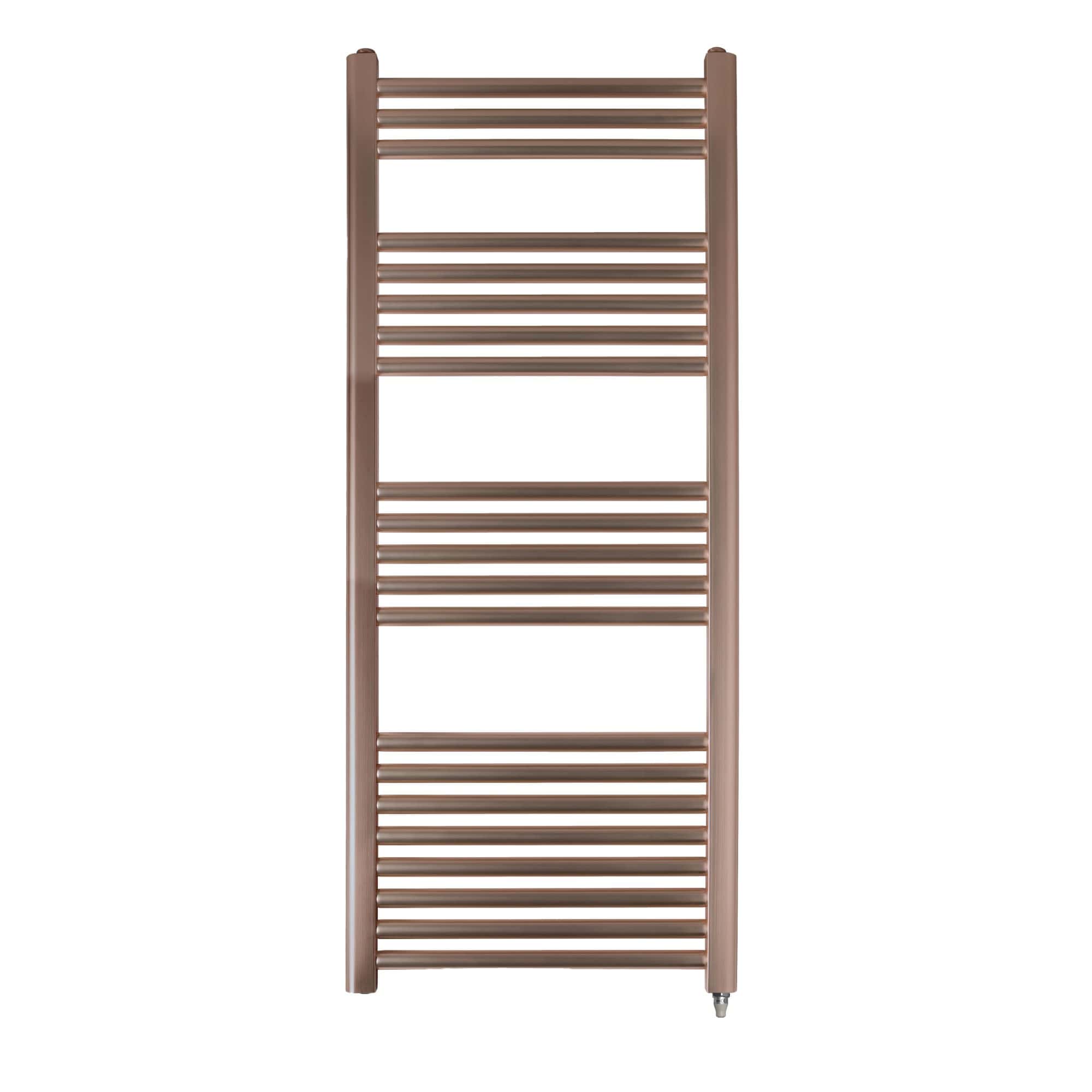 Vintage heated towel rail from Bubly Bathrooms, ideal for cosy, stylish bathroom heating and towel drying, available in modern metallic finishes for contemporary bathroom decor.