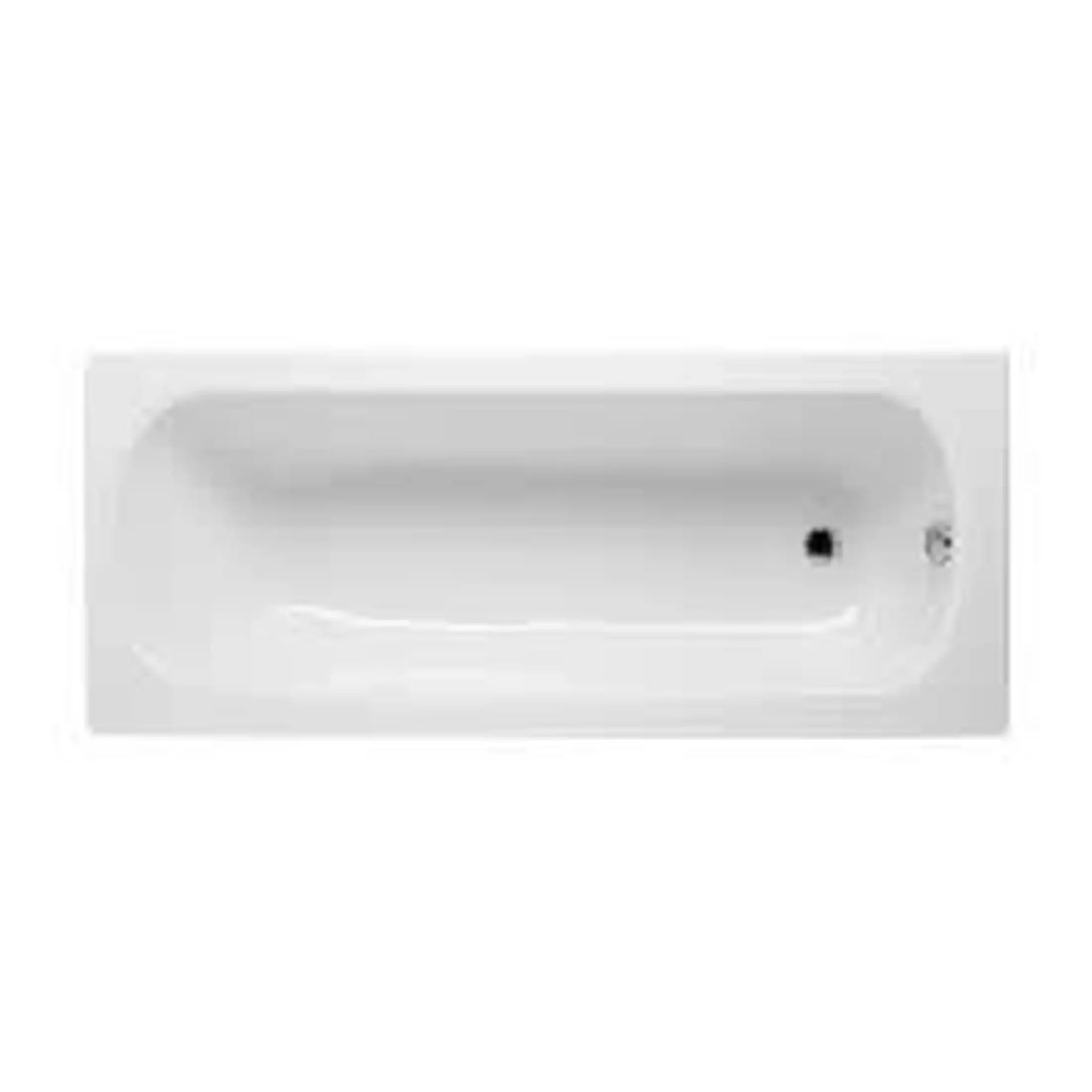Modern white acrylic bathtub with clean lines and a sleek design, perfect for sophisticated bathroom renovations and luxury bathing experiences.