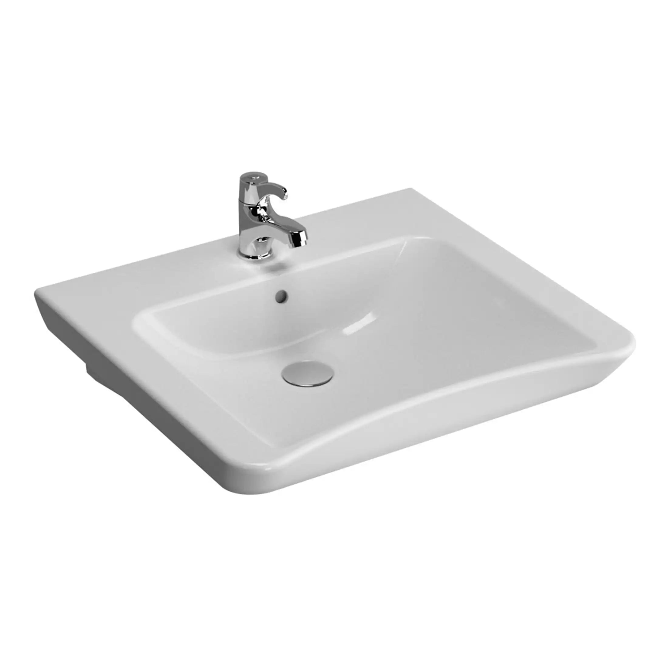 Shower sink with chrome tap, white ceramic basin, modern bathroom design, versatile tap style, durable and easy to clean.