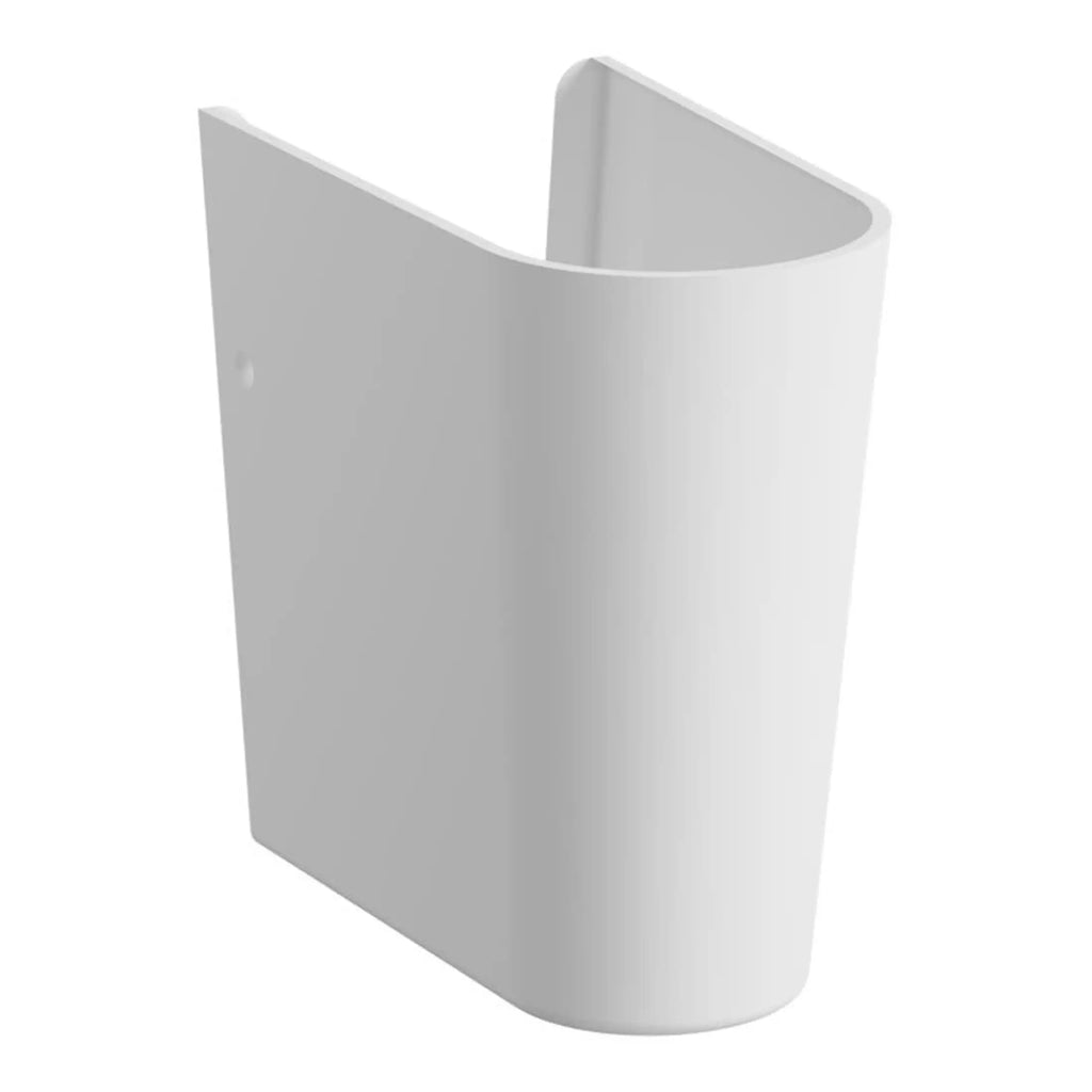 White bathroom wall-mounted toilet spacer with modern sleek design for stylish bathroom installations. Perfect for enhancing bathroom appeal and functionality with quality fittings.