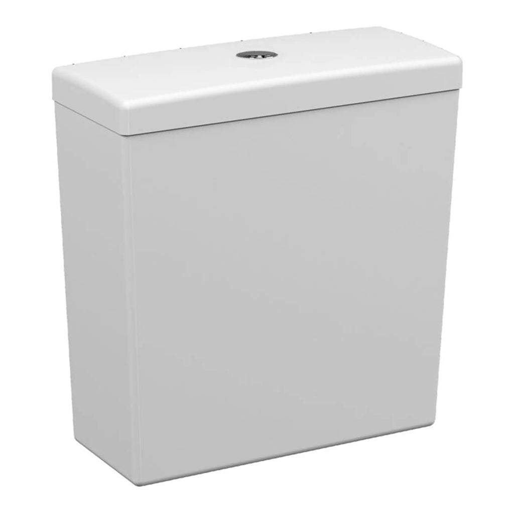 Sleek white bathroom toilet with soft-close lid, ideal for modern bathrooms and bathroom renovation projects.