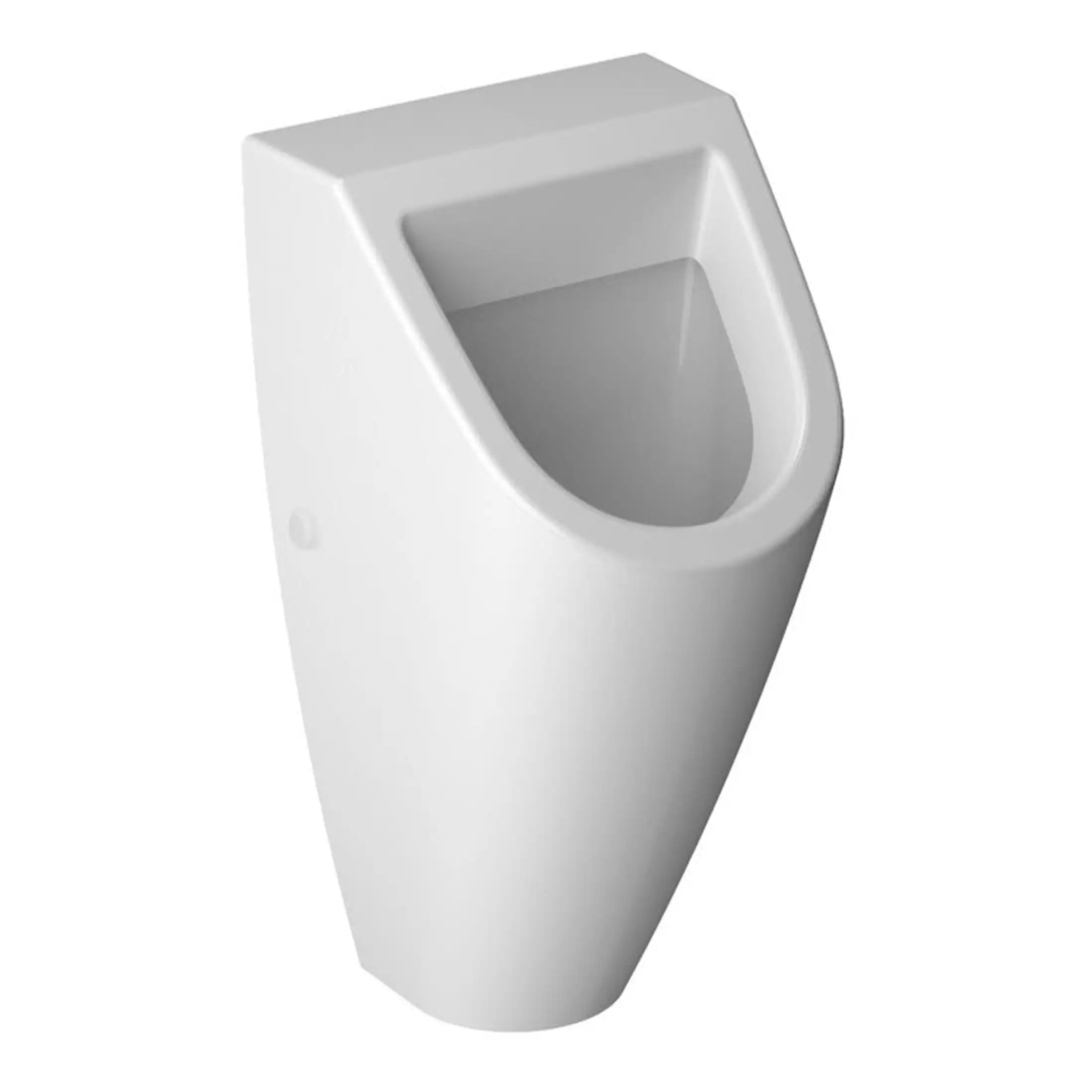 Modern white urinal with sleek design, ideal for contemporary bathrooms and commercial spaces, enhancing hygiene and style in any bathroom setting.