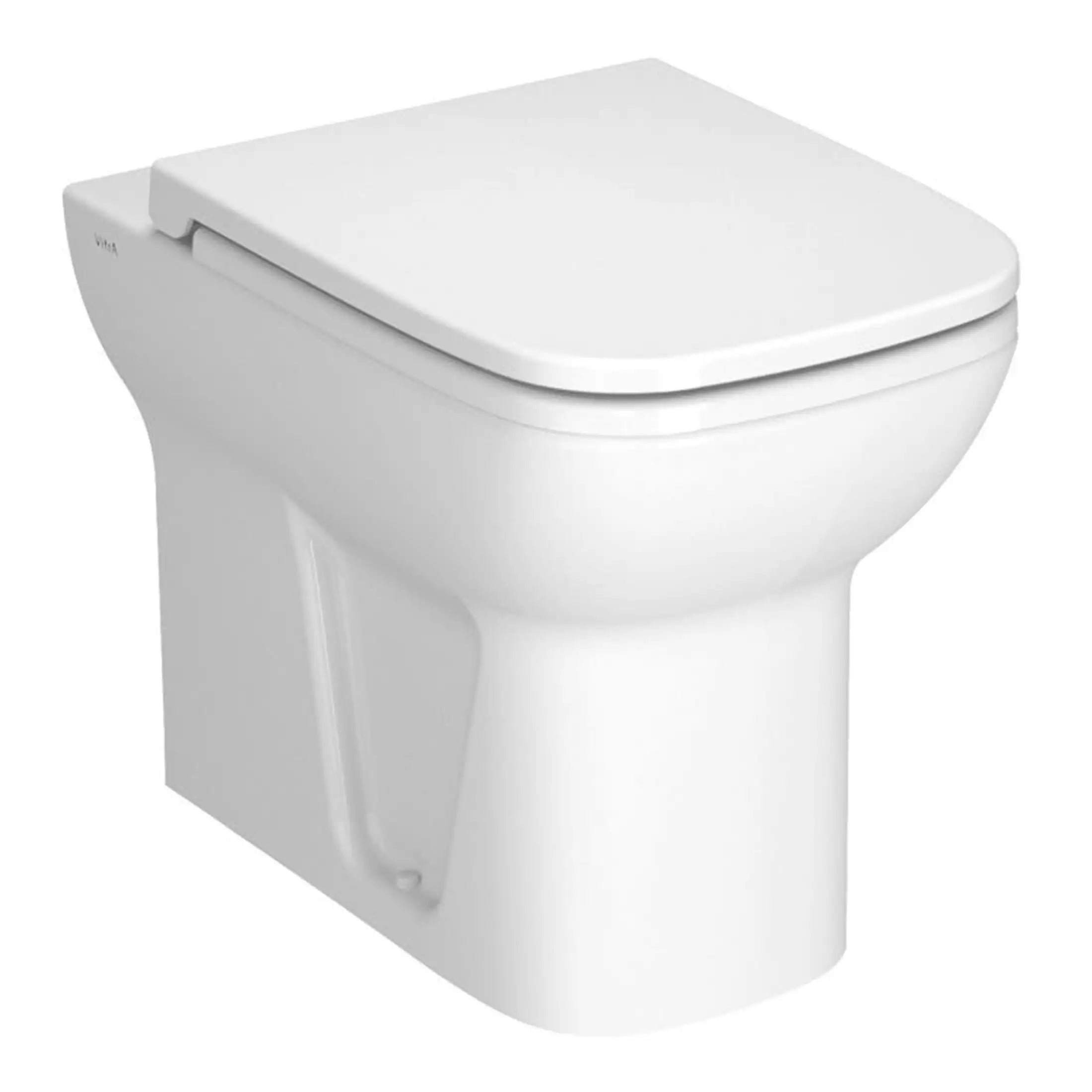 Sleek white modern toilet with dual-flush system, ideal for contemporary bathroom remodels and eco-friendly water conservation. Perfect for stylish and efficient bathroom design.
