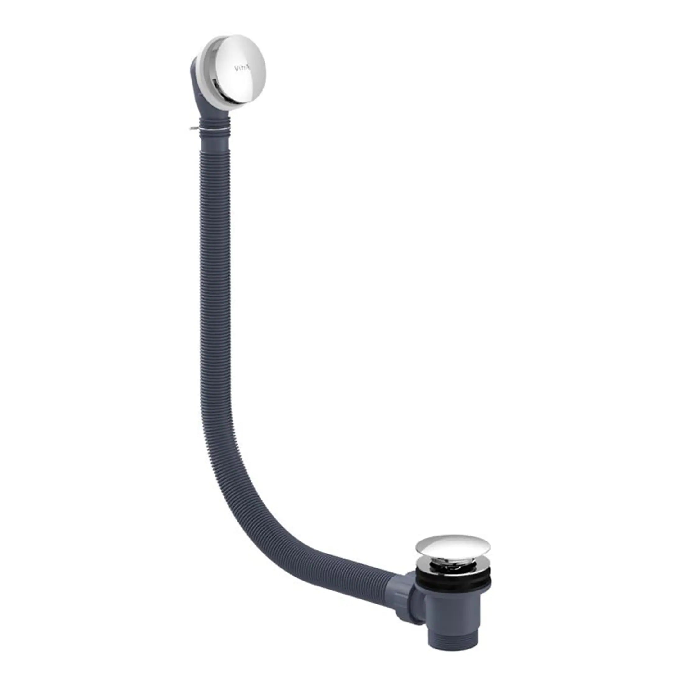 Flexible kitchen sink drain pipe with chrome and black finish, designed for easy installation and leak prevention. Suitable for modern bathrooms and kitchen plumbing solutions.
