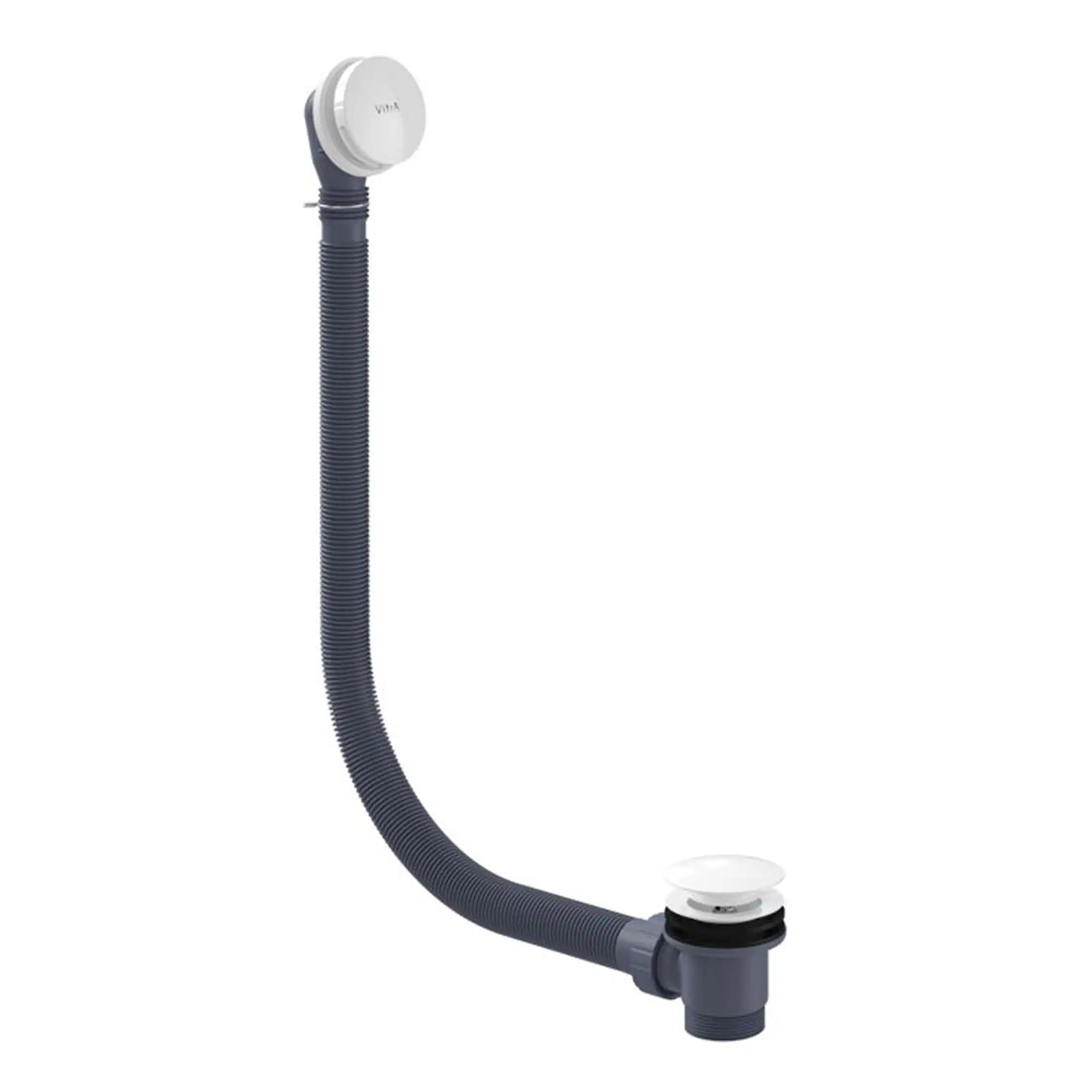 Flexible kitchen sink drain hose with white and black fittings, ideal for plumbing installations and bathroom renovations. Durable and easy to install for efficient drainage.