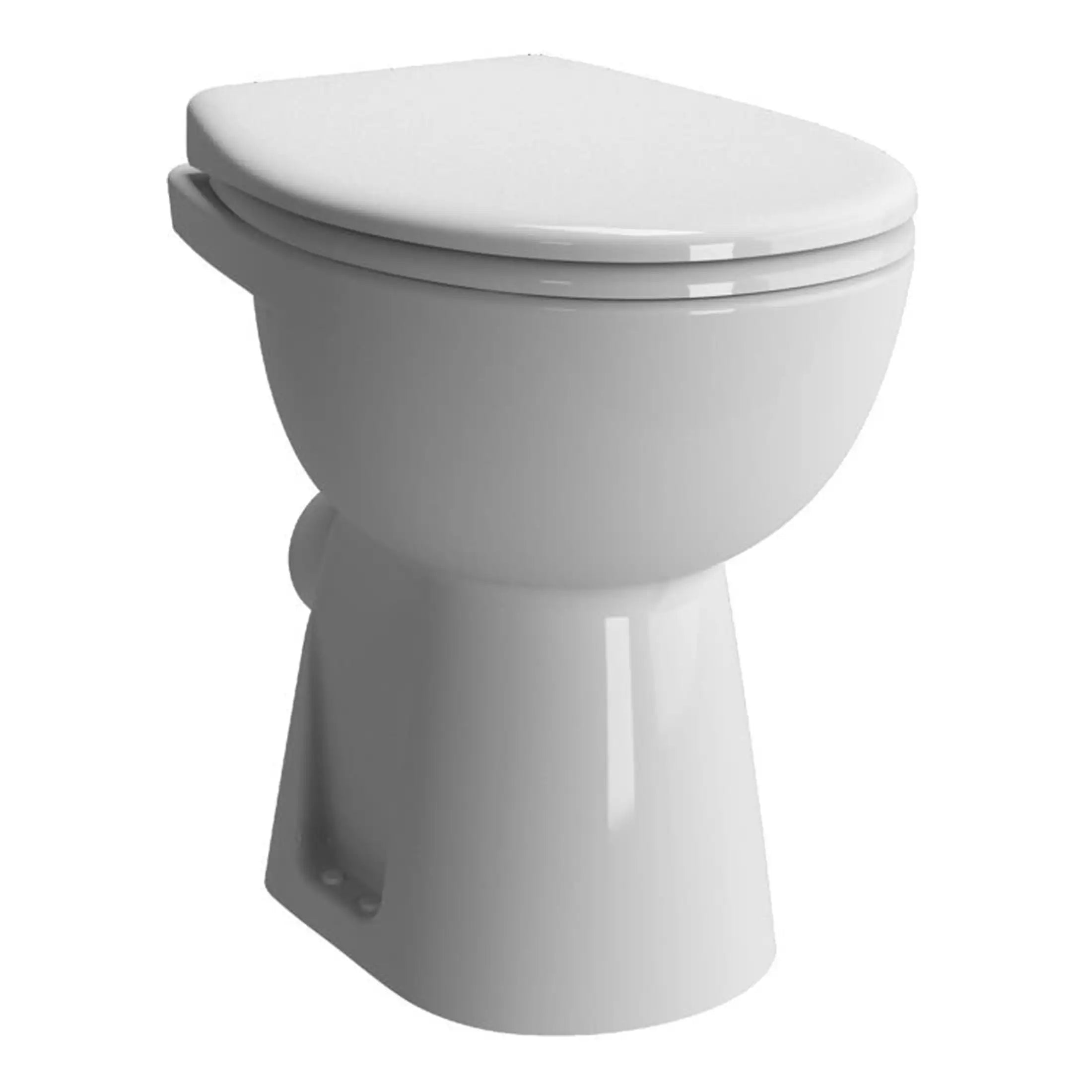 Sleek white ceramic toilet with modern design, ideal for contemporary bathrooms. Featuring a soft-close seat and efficient flush system for optimal bathroom hygiene and comfort.