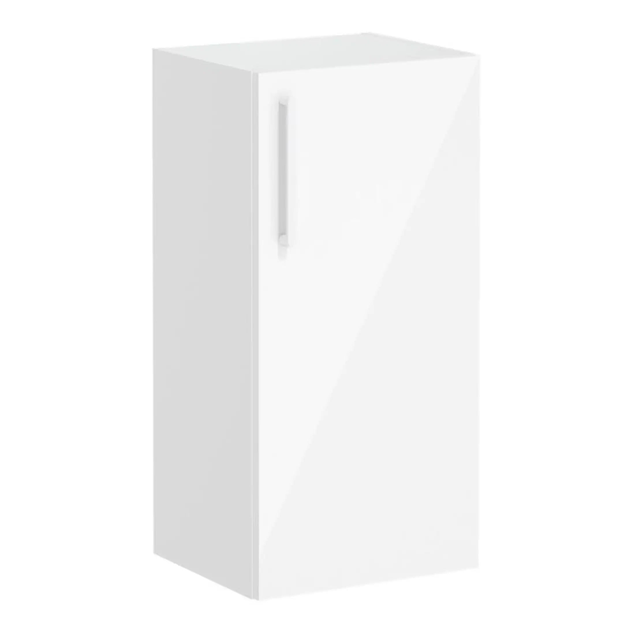 High-quality white bathroom storage cabinet with sleek handle, perfect for modern bathrooms and maximise space. Durable and stylish solution for storing bathroom essentials.