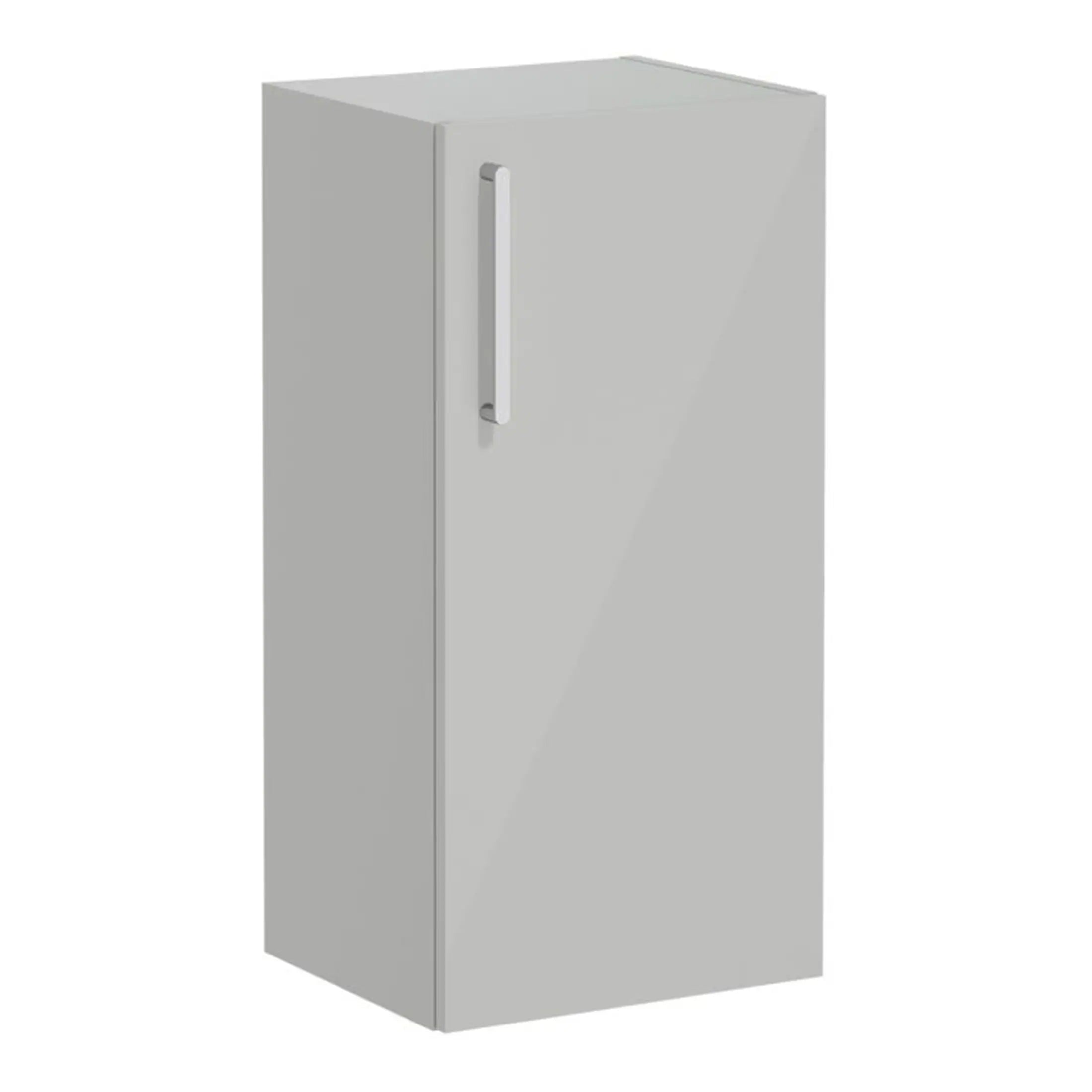 Cupboard for bathroom storage, modern white bathroom cabinet with handle, sleek and functional bathroom furniture design, ideal for organising toiletries and accessories, stylish and space-saving storage solution for bathrooms.