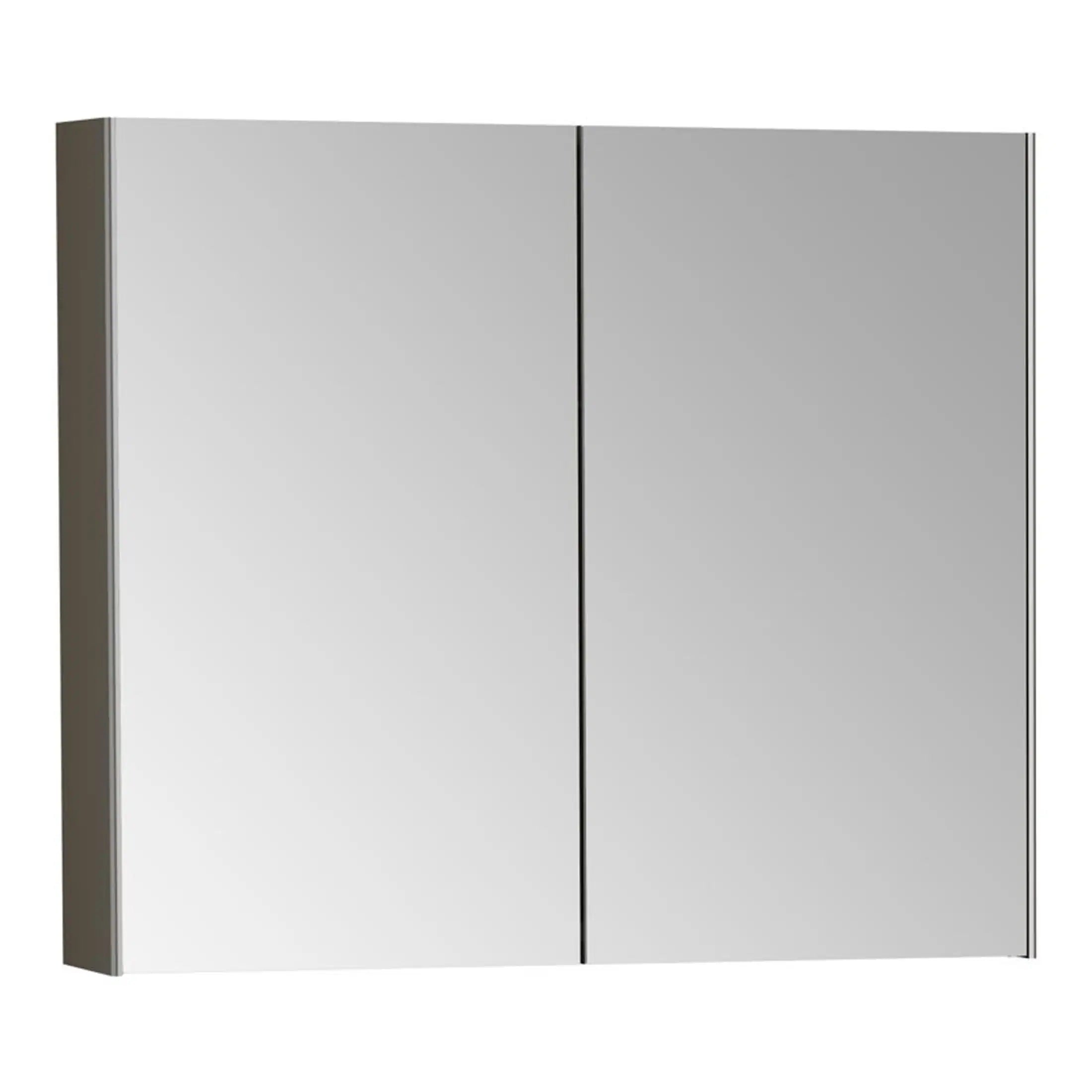 Modern mirrored bathroom cabinet with sleek stainless steel finish, ideal for contemporary bathrooms seeking stylish storage solutions.