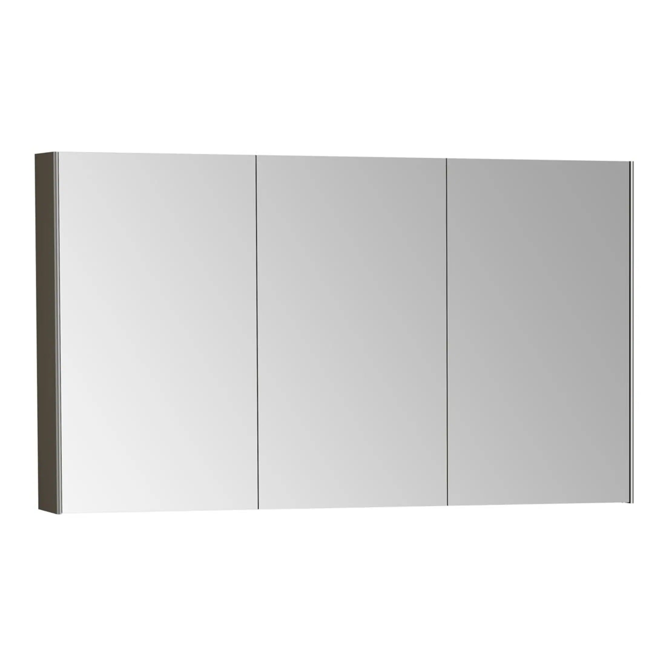 Sleek modern bathroom mirror cabinet with three mirrored doors, ideal for contemporary bathroom storage solutions. Perfect for enhancing space and style in your bathroom.