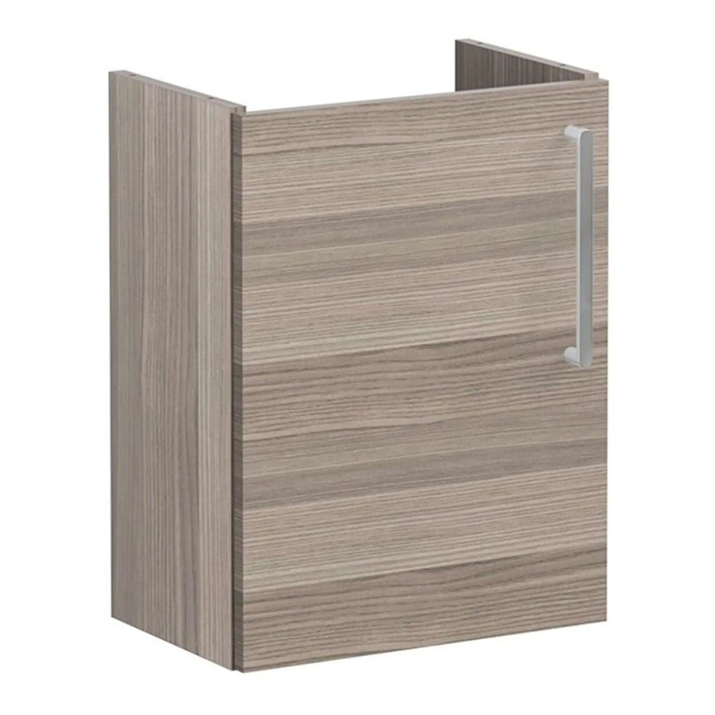 VitrA Root Flat 40cm 1 Door Wall Hung Slim Washbasin Unit (LH Hinge) - Anthracite High Gloss