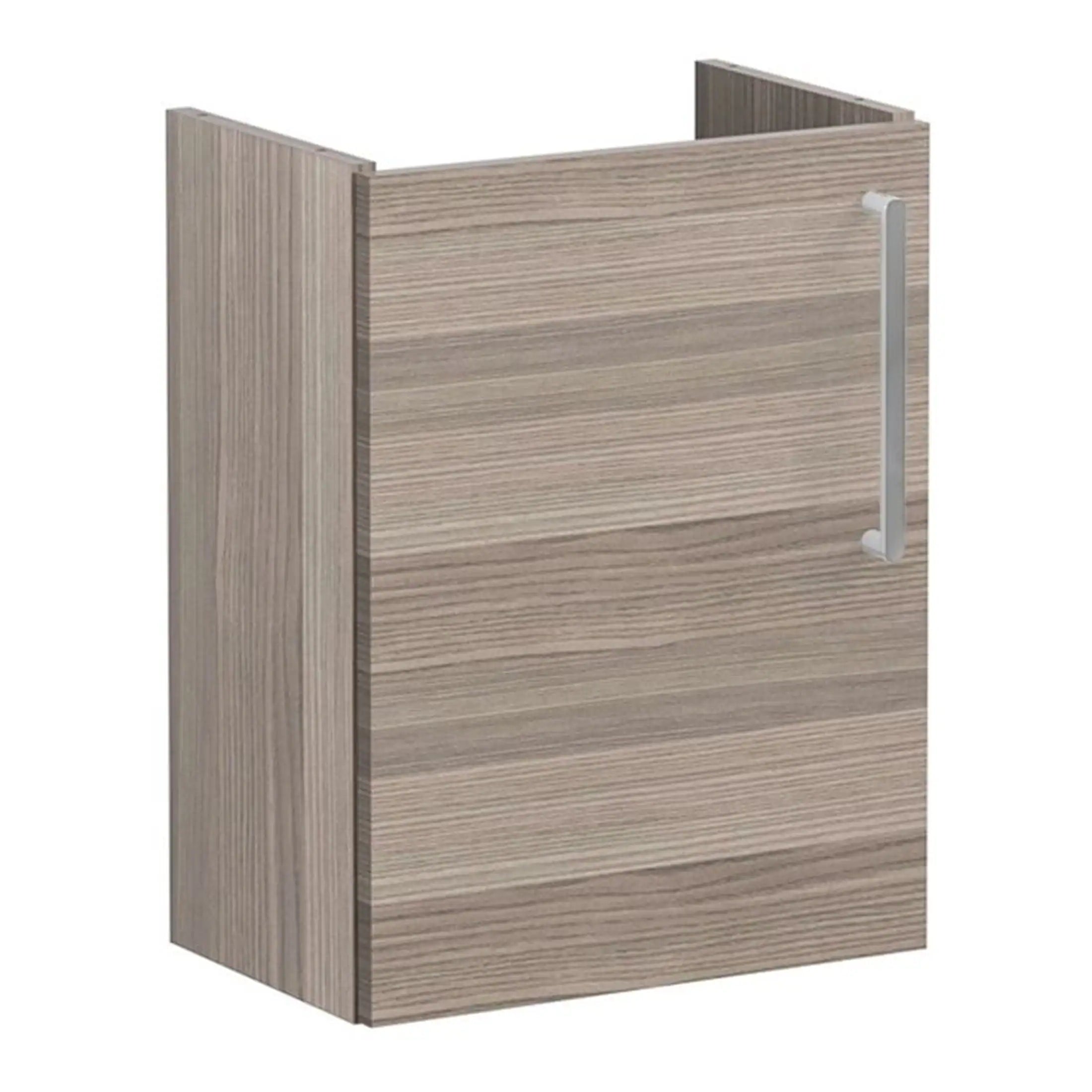 VitrA Root Flat 40cm 1 Door Wall Hung Slim Washbasin Unit (LH Hinge) - Anthracite High Gloss