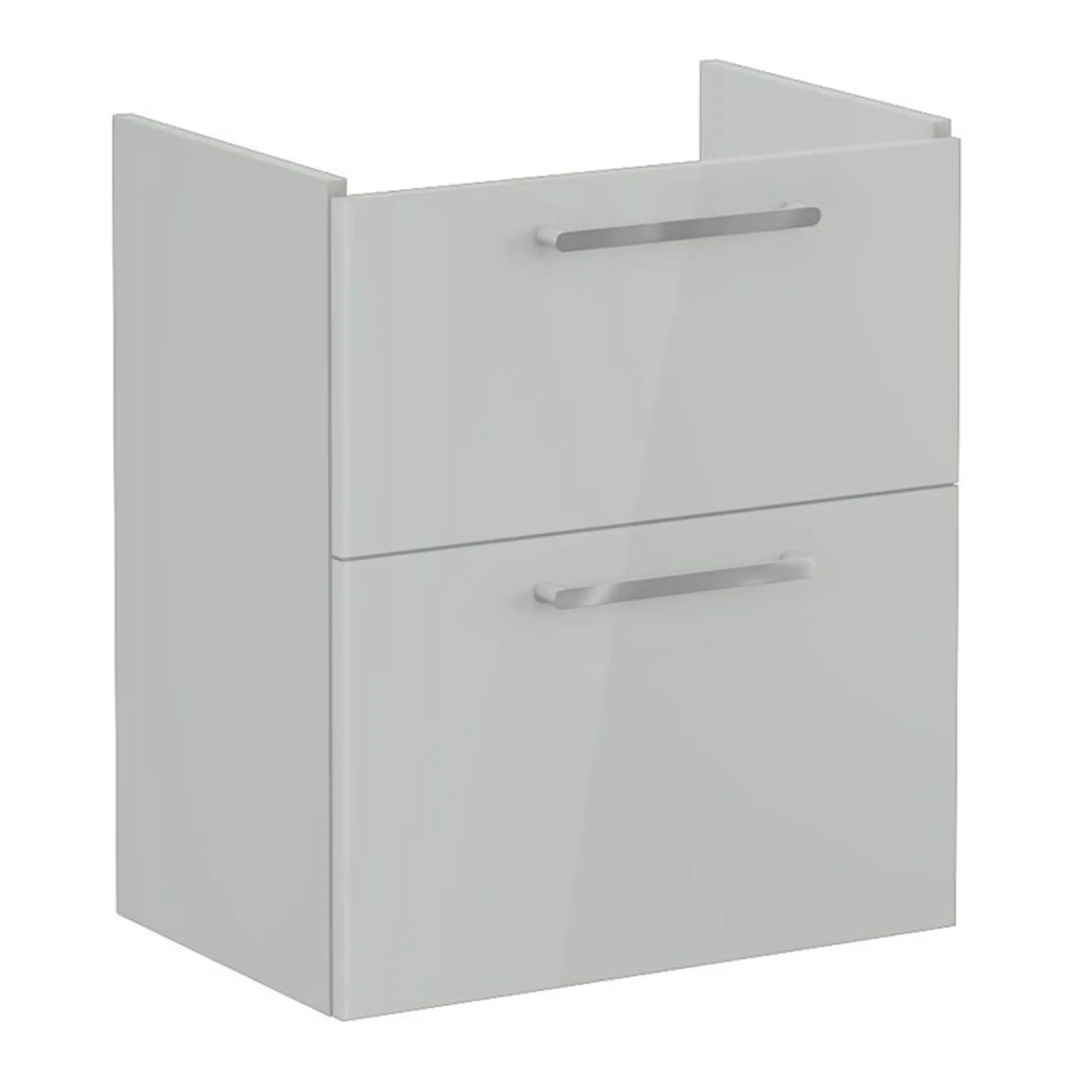 Modern white bathroom cabinet with sleek handles, ideal for stylish bathroom storage solutions from Bubly Bathrooms.