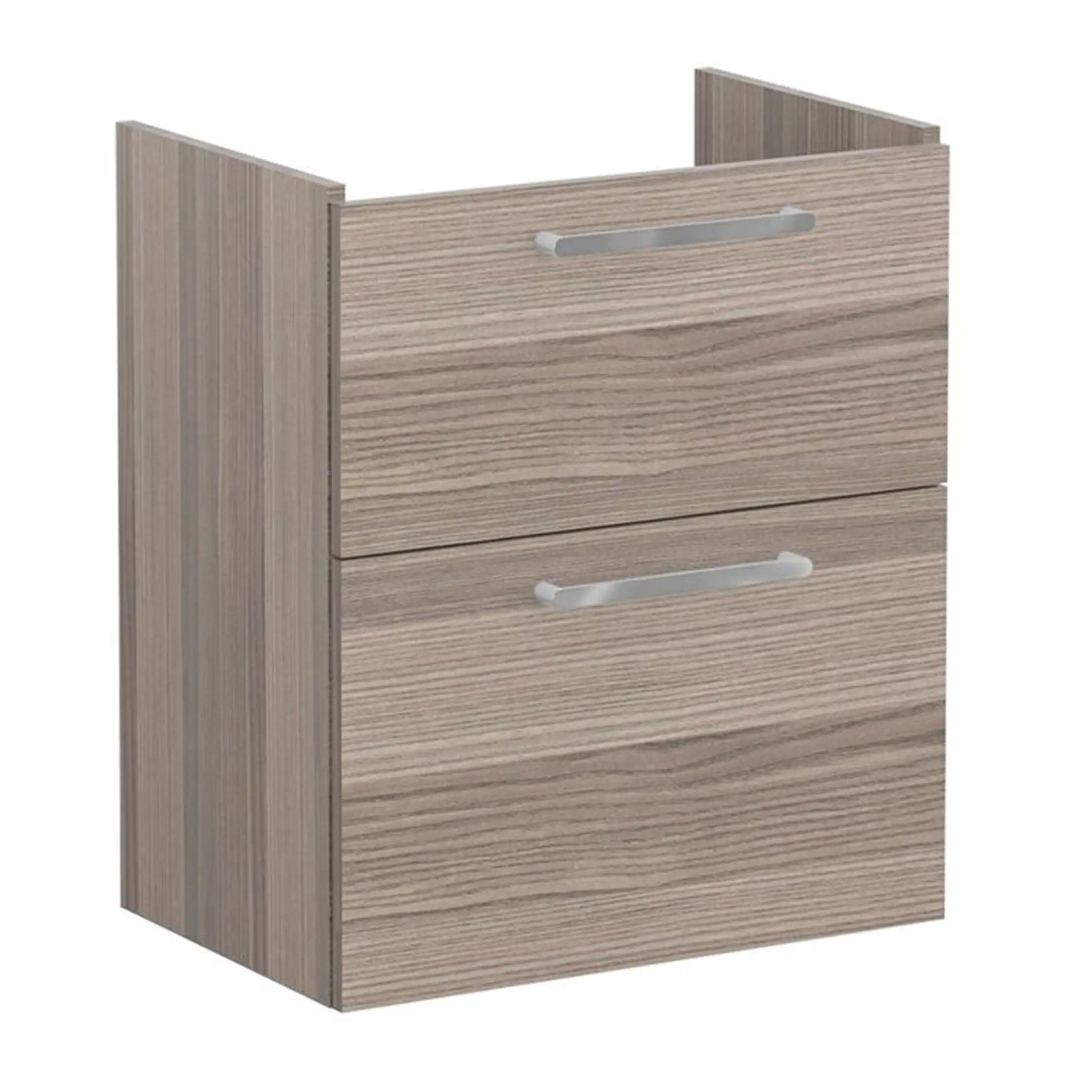 VitrA Root Flat 60cm 2 Drawer Slim Washbasin Unit - Anthracite High Gloss