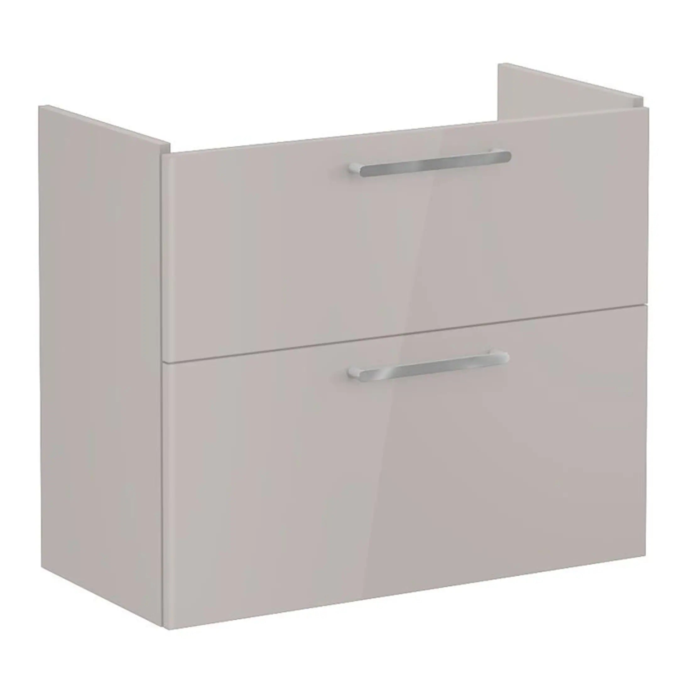 Sleek modern bathroom cabinet with silver handles, ideal for bathroom storage and organisation, designed by Bubly Bathrooms. Perfect for contemporary bathroom interiors.