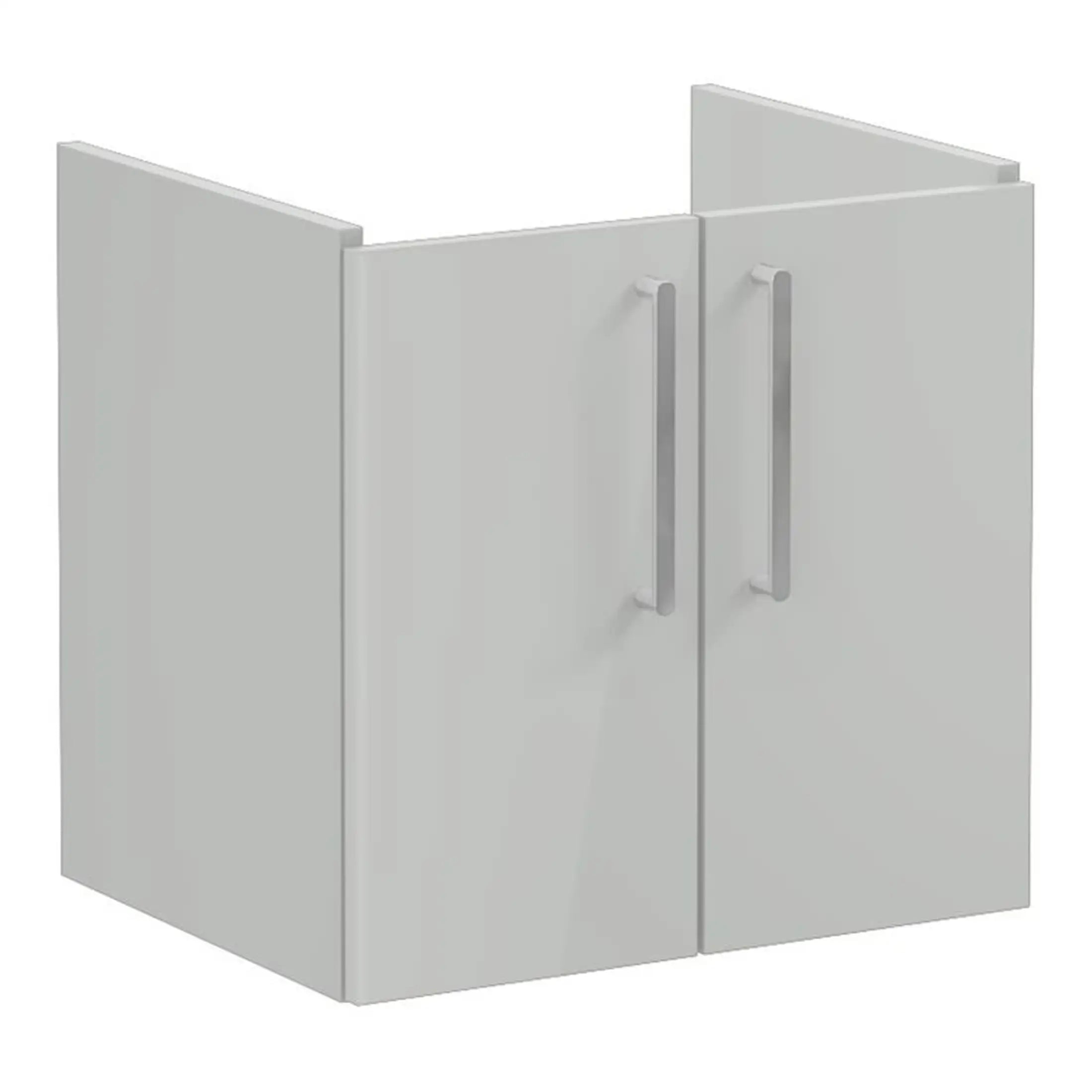 Sleek white bathroom storage cabinet with modern handles, ideal for organising bathroom essentials and enhancing bathroom decor. Perfect for contemporary and minimalist bathroom designs.