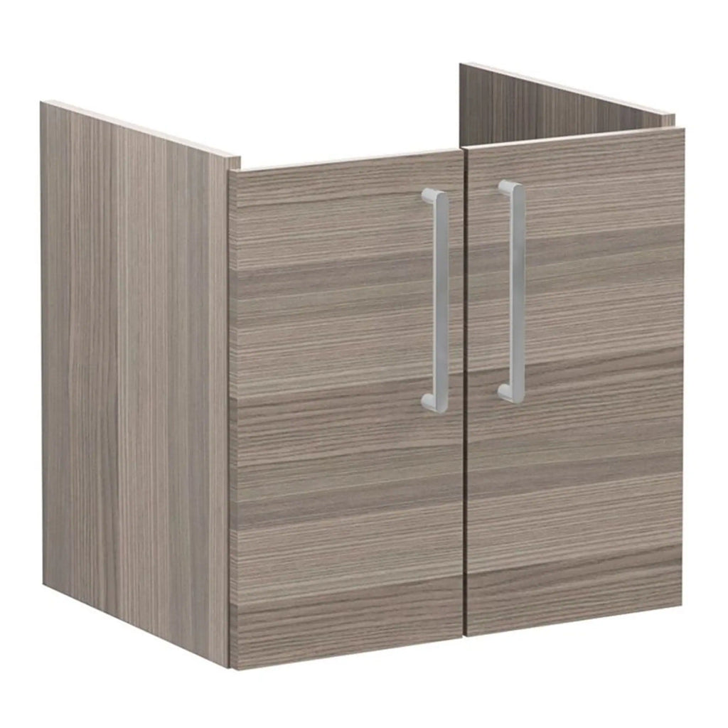 VitrA Root Flat 60cm 2 Door Wall Hung Washbasin Unit - Anthracite High Gloss