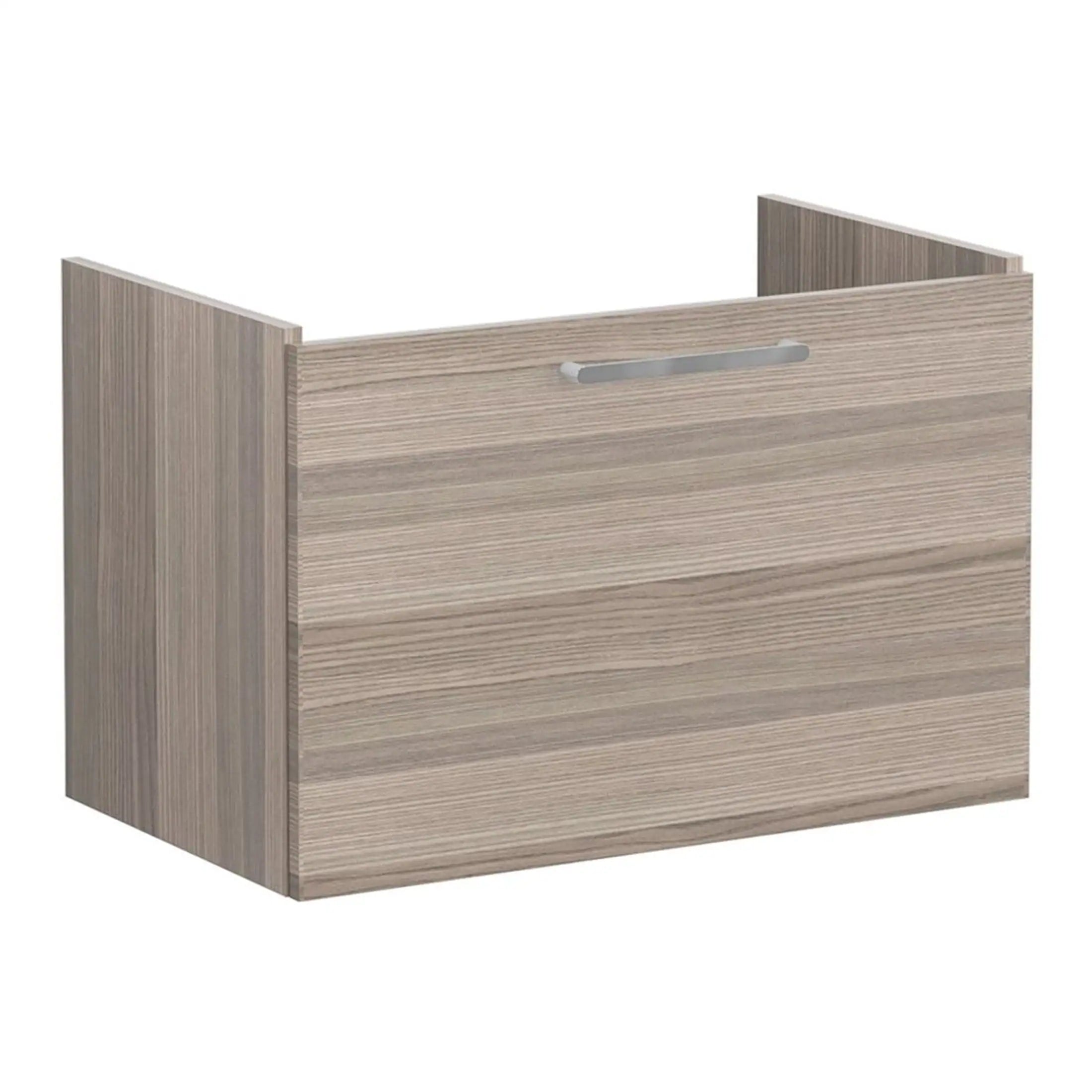 Smooth wood-effect bathroom wall panel with integrated handle, ideal for modern bathroom decor and waterproof bathroom wall cladding.