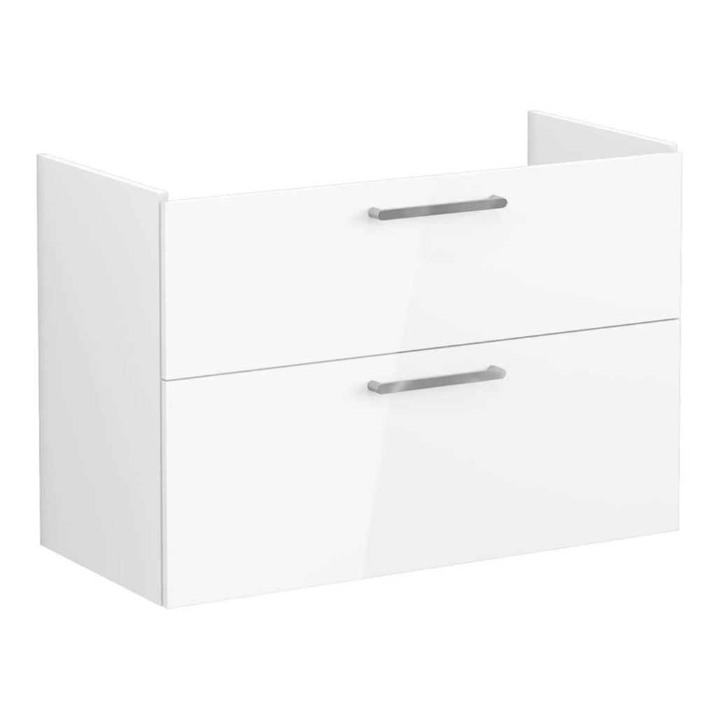 VitrA Root Flat 100cm 2 Drawer Washbasin Unit - Anthracite High Gloss