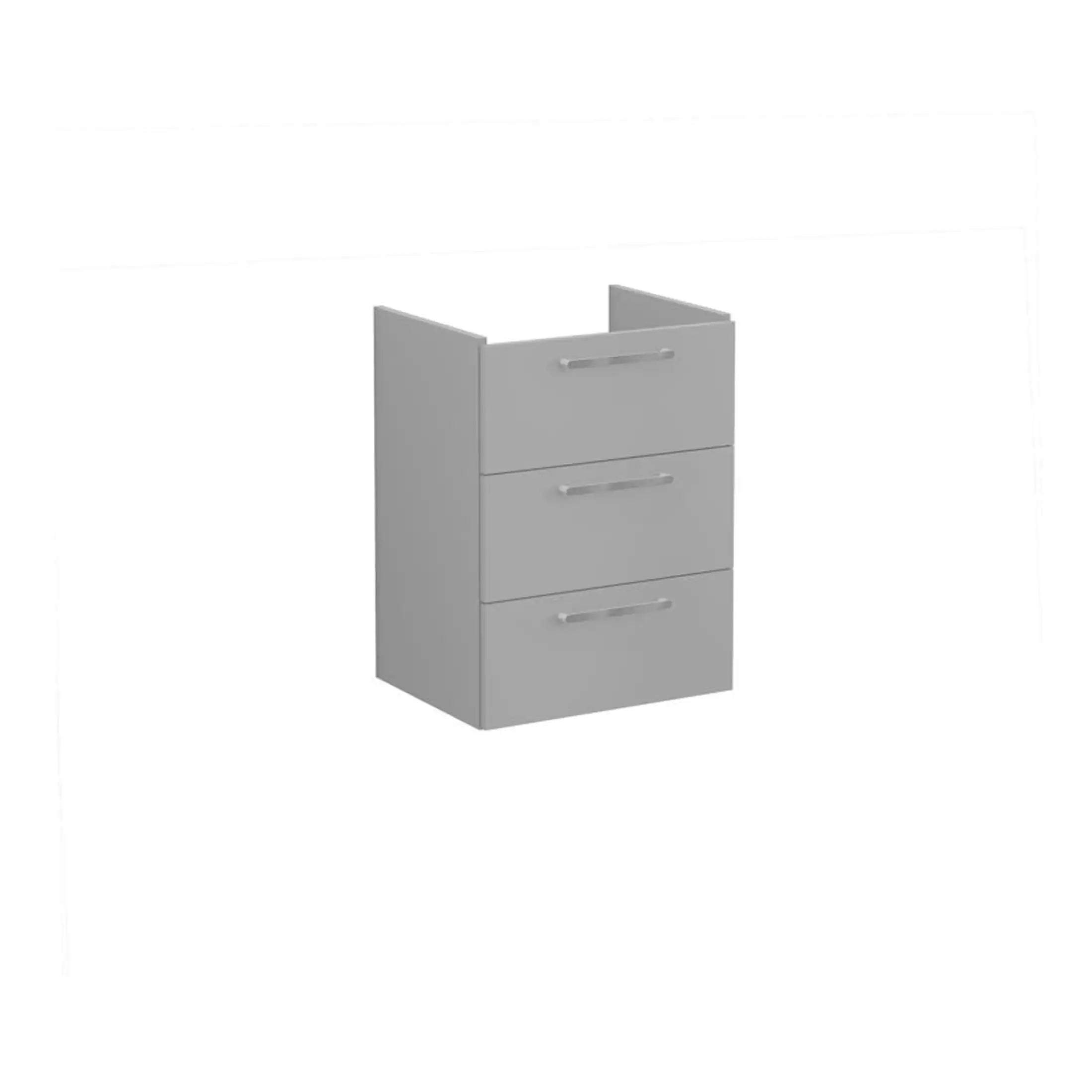 White modern bathroom storage drawer unit with three spacious drawers and sleek handles for organised bathroom essentials.
