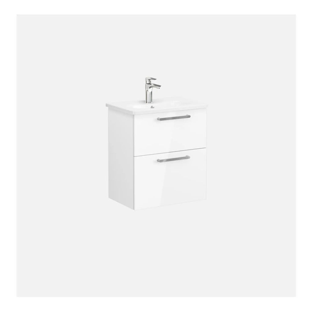 Light grey bathroom vanity unit with sink and chrome handles, modern and functional bathroom furniture, ideal for contemporary bathroom design.
