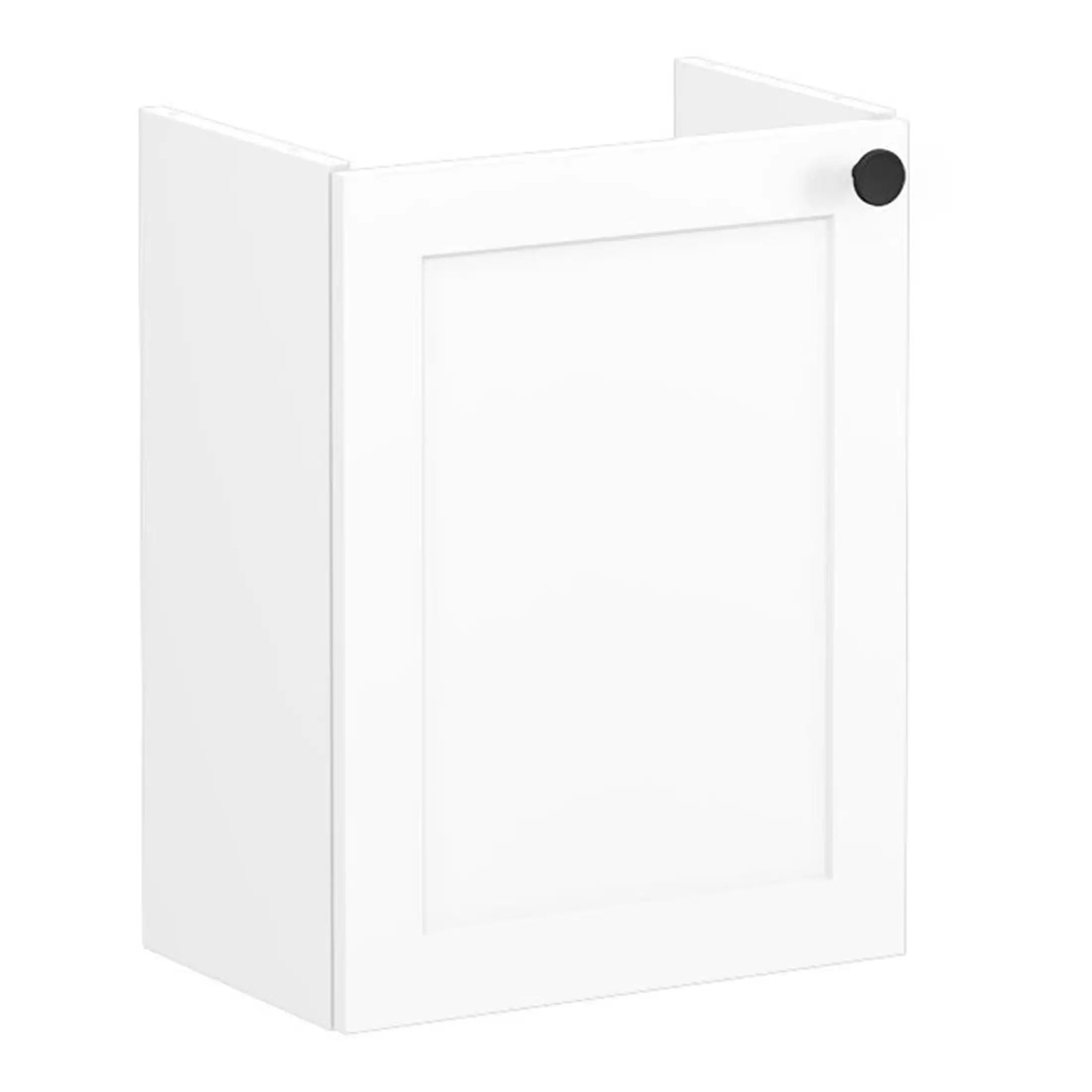 Chrome storage cabinet for bathroom organisation, sleek white design, ideal for storing toiletries and cleaning supplies, enhancing bathroom functionality.