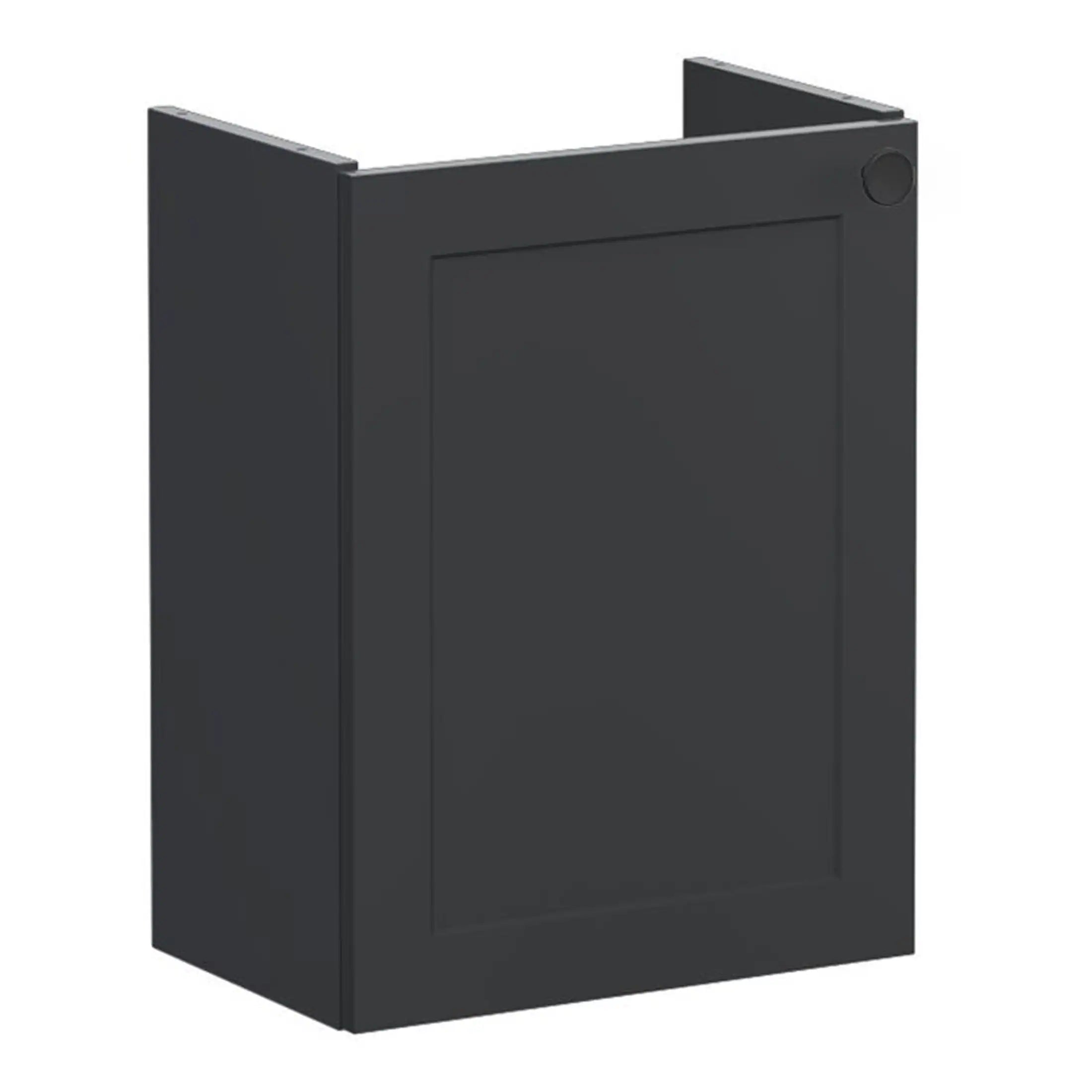 Black bathroom cabinet for modern storage solutions at Bubly Bathrooms, designed to enhance your contemporary bathroom decor.