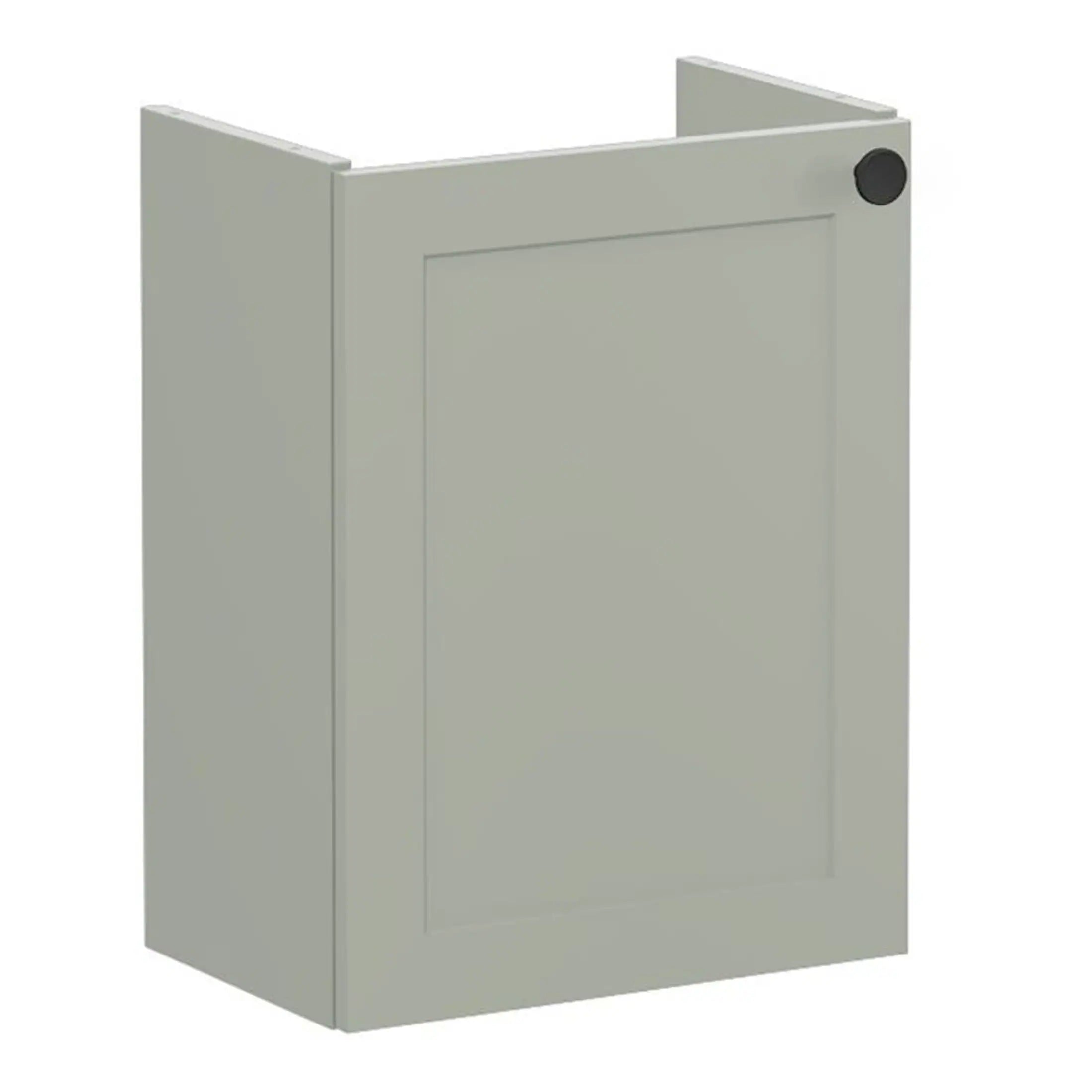 Sleek grey bathroom cabinet with concealed storage, ideal for modern bathrooms to organise essentials and maximise space. Designed for easy access and contemporary style.