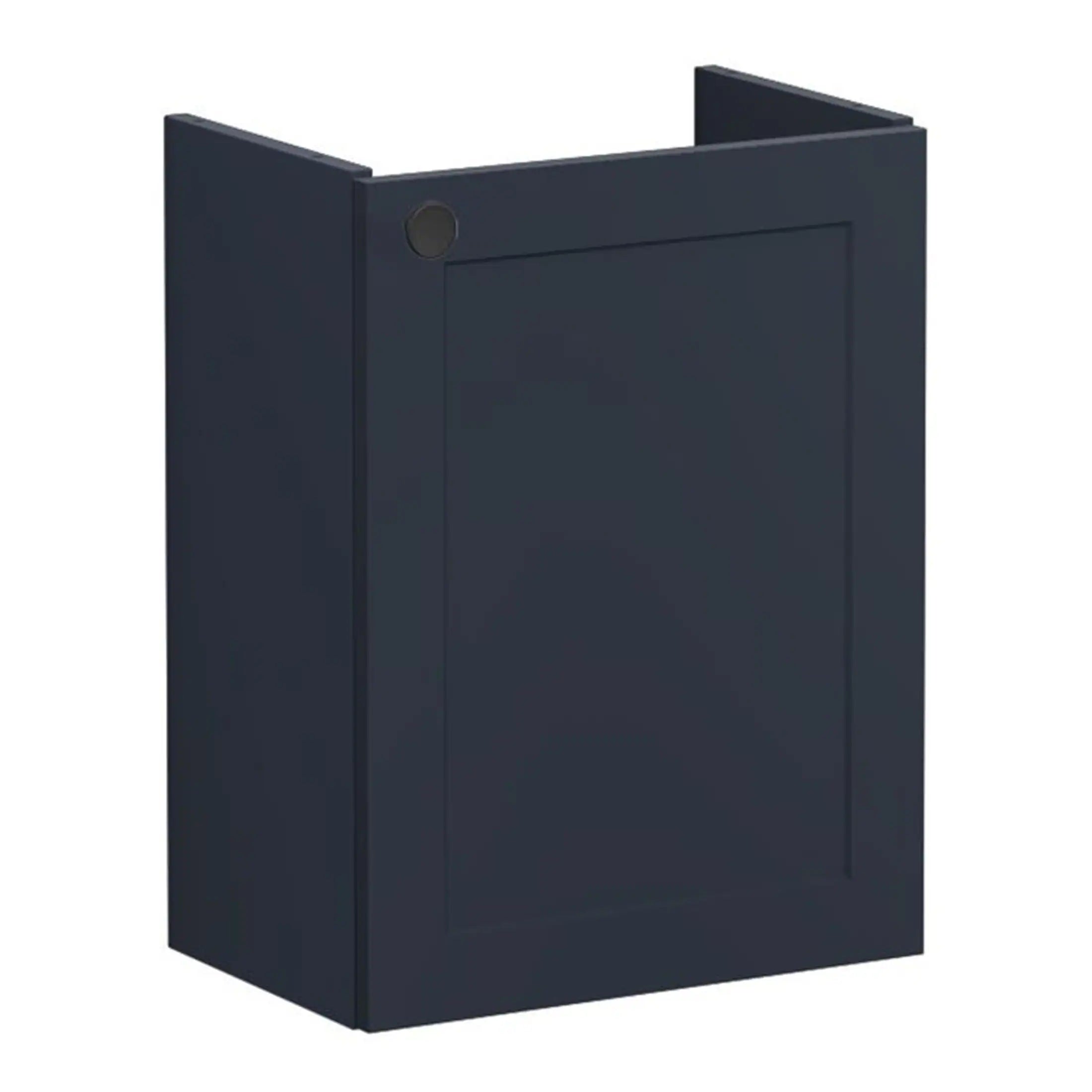 Durable navy blue bathroom cabinet with sleek modern design, perfect for bathroom storage and organisation. Made from high-quality materials, ideal for contemporary bathroom decor.