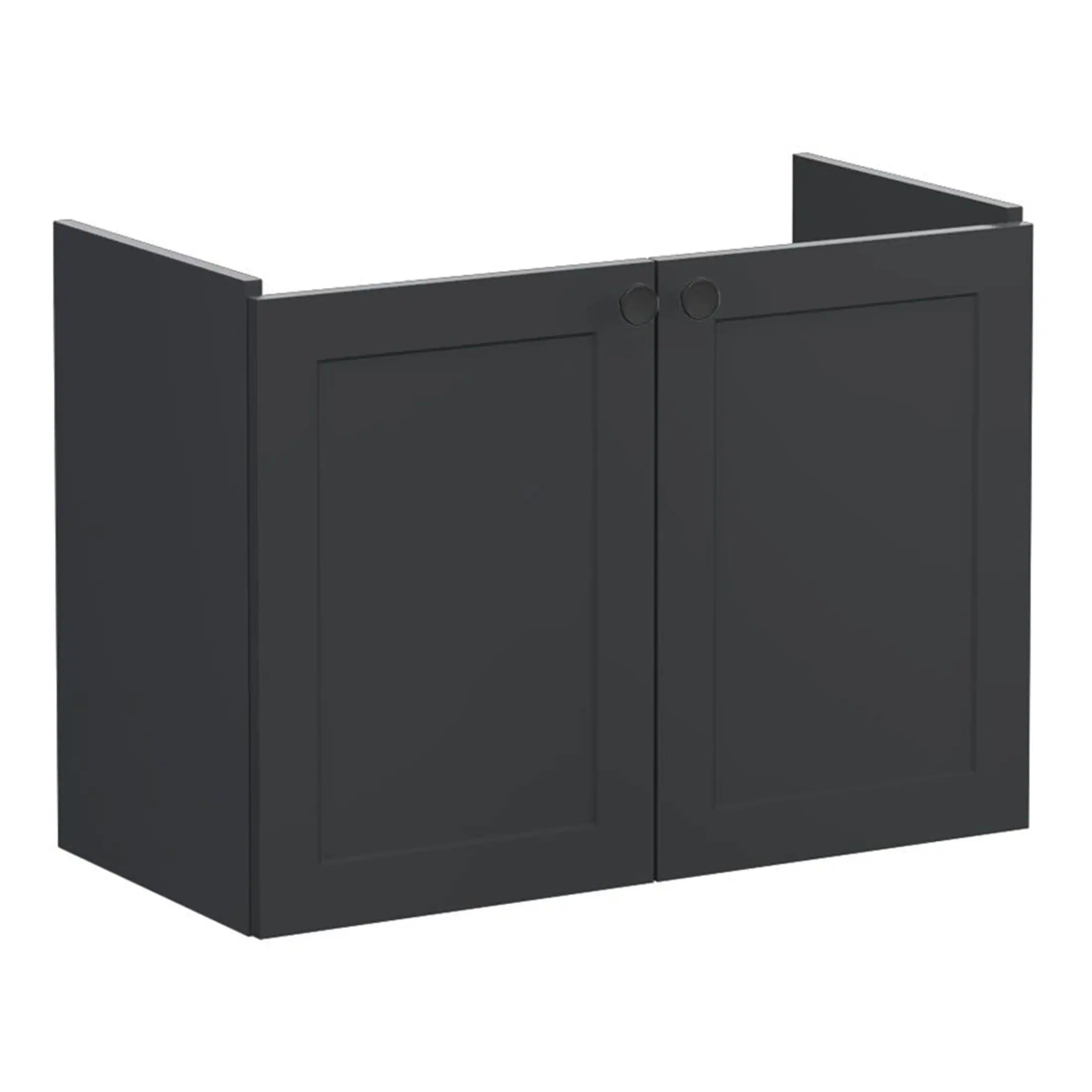 Modern black bathroom cabinet for stylish bathroom storage from Bubly Bathrooms. Perfect for bathroom organisation with sleek, contemporary design and durable construction.
