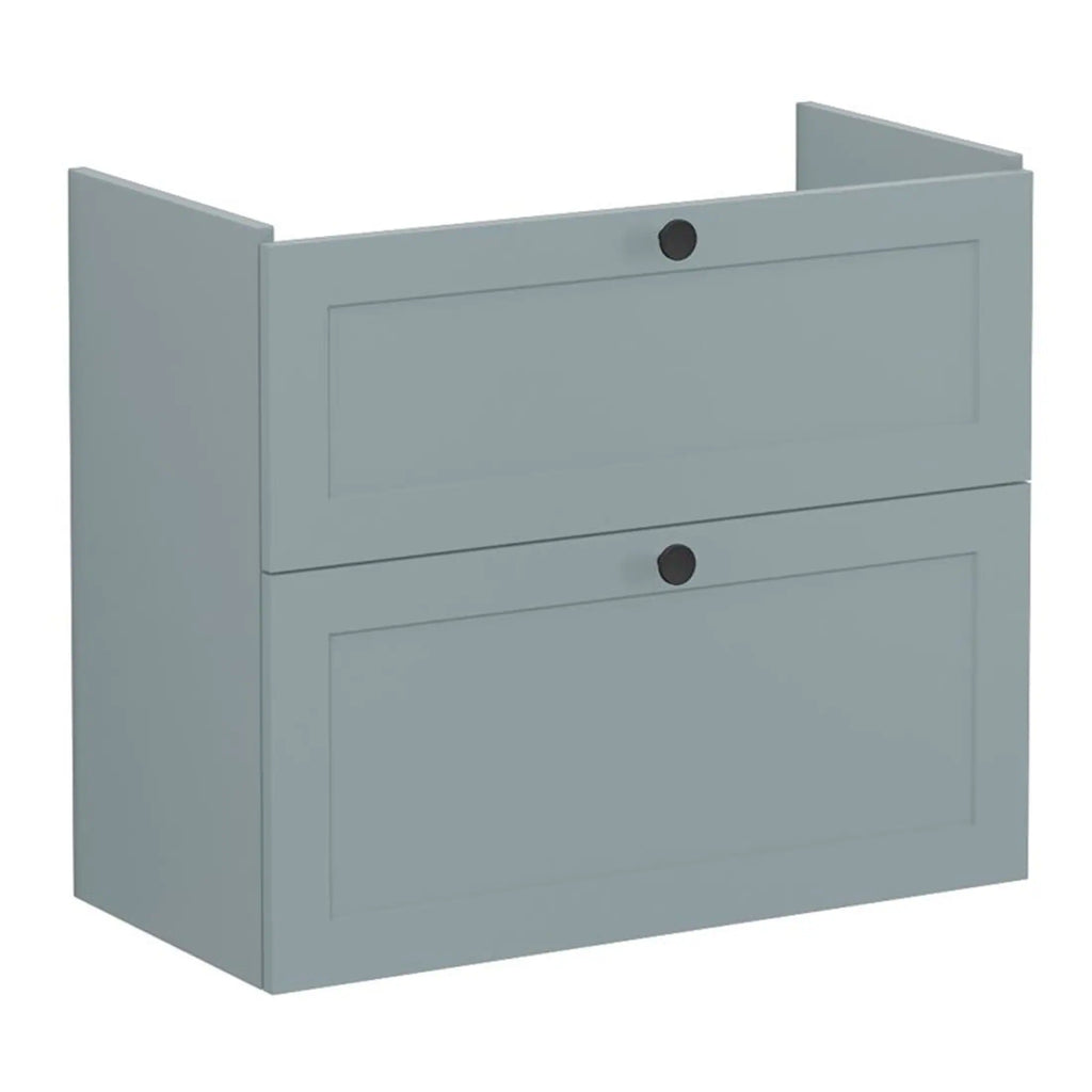 VitrA Root Classic 80cm 2 Drawer Slim Washbasin Unit - Matt Dark Blue