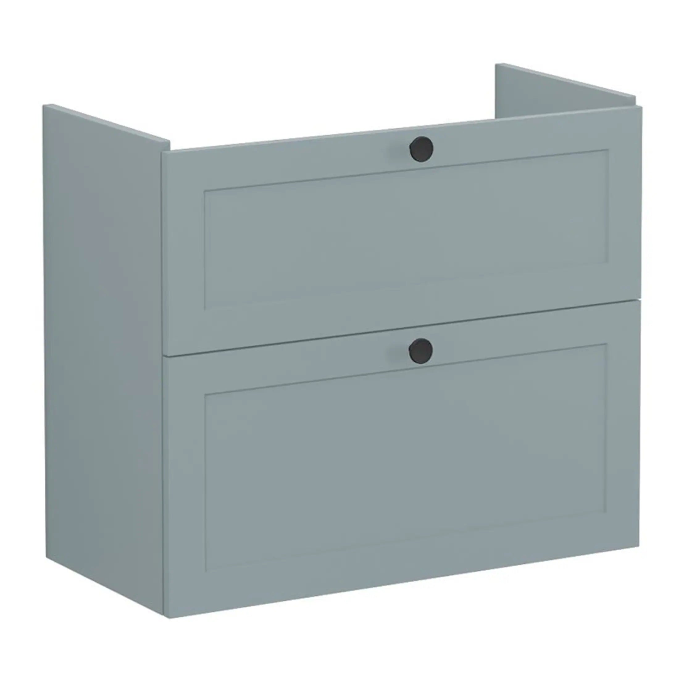 VitrA Root Classic 80cm 2 Drawer Slim Washbasin Unit - Matt Dark Blue
