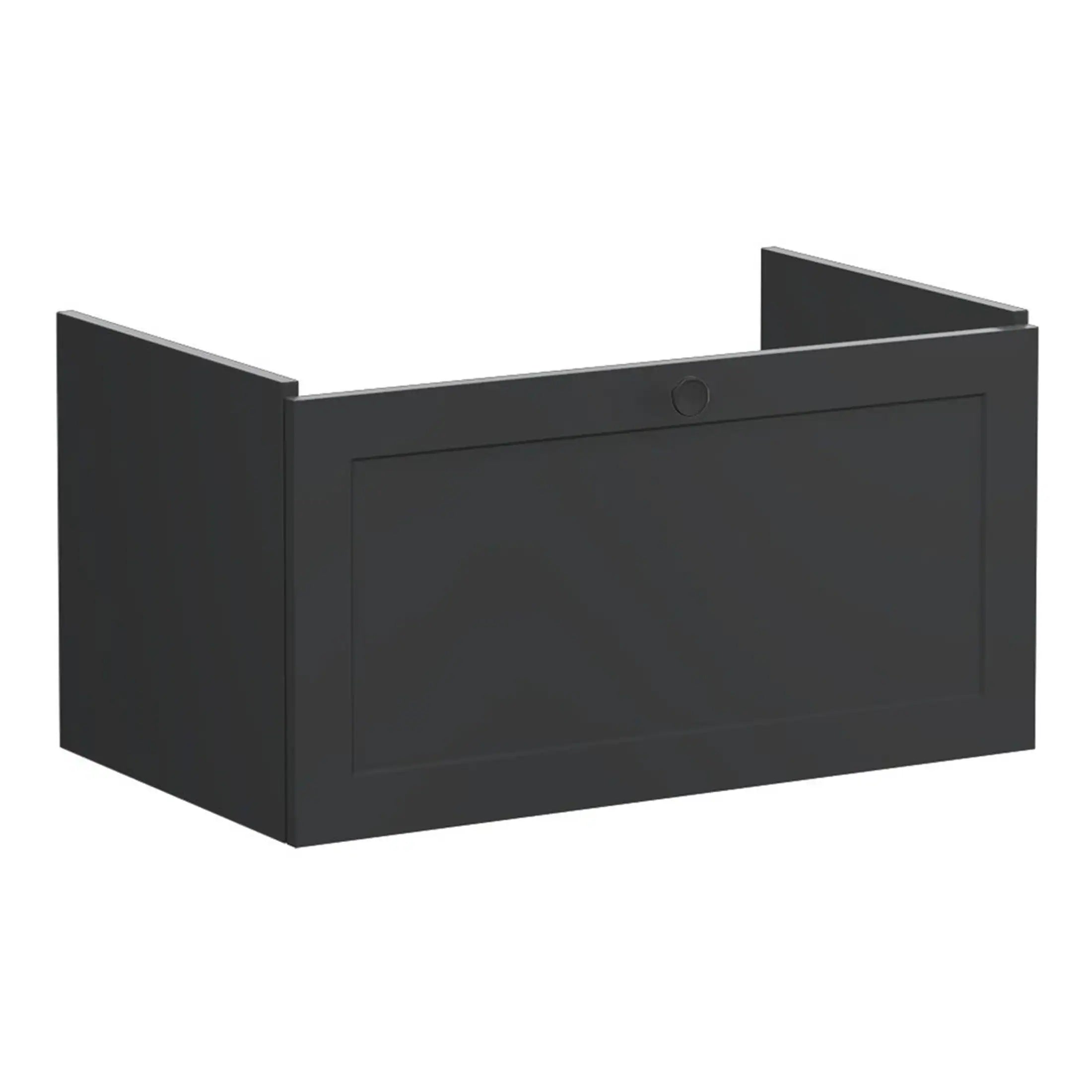 Sleek black bathroom wall cabinet with modern design, ideal for storage and organisation in contemporary bathrooms. Perfect for keeping toiletries tidy and accessible.