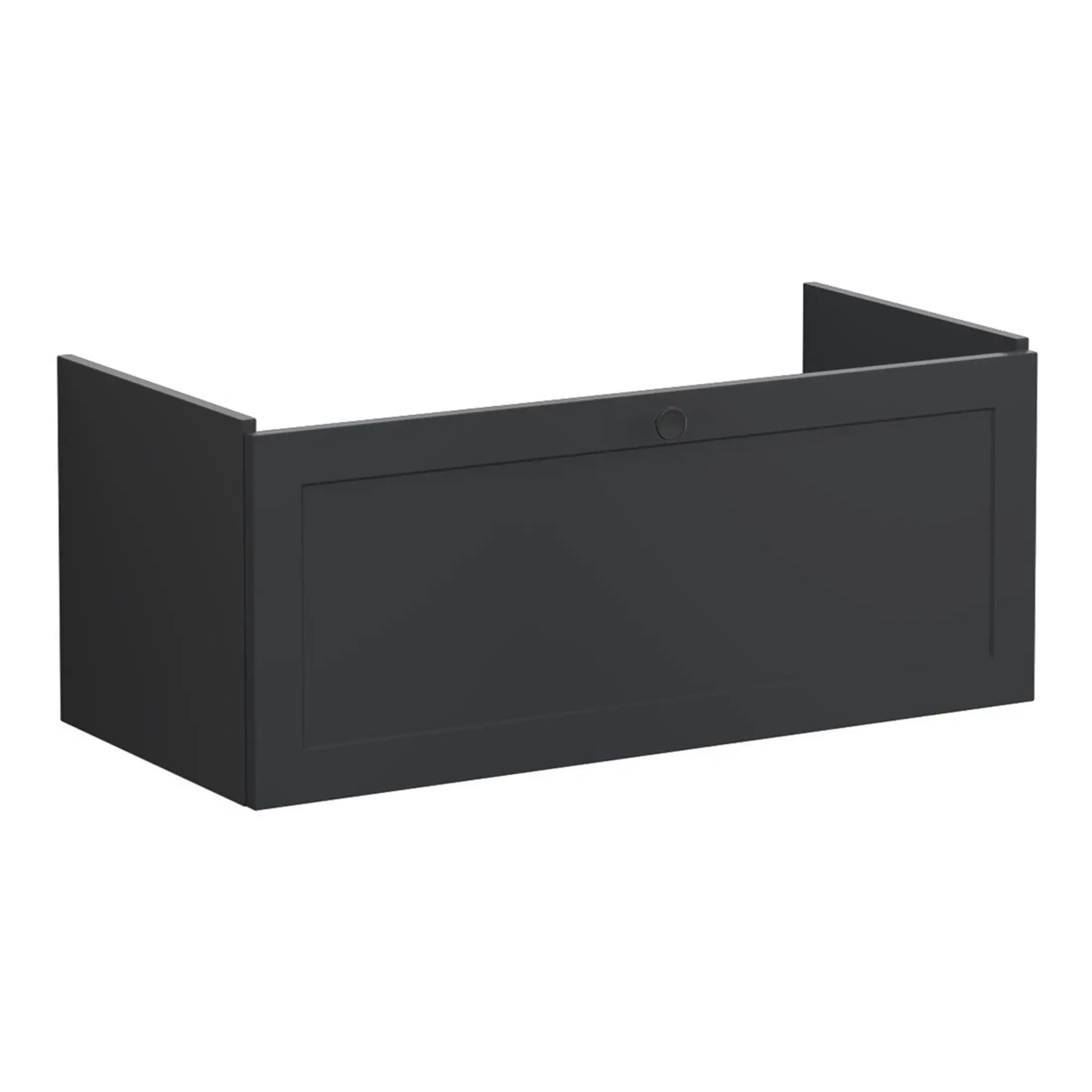 High-quality black bathroom wall cabinet for modern storage solutions, ideal for enhancing space organisation in contemporary bathrooms. Designed for easy access and sleek appearance.